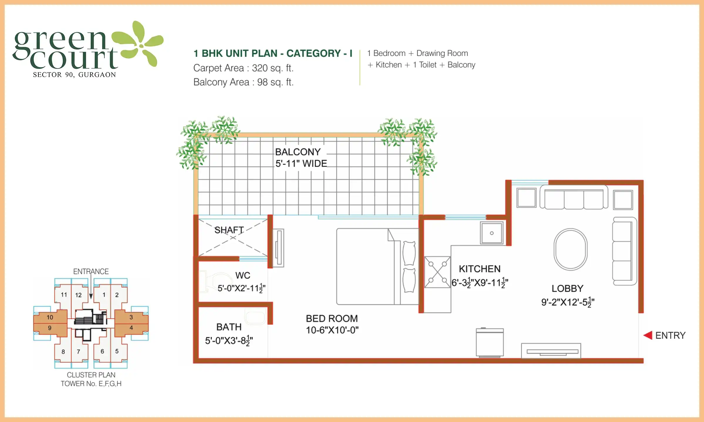 320 Sqft