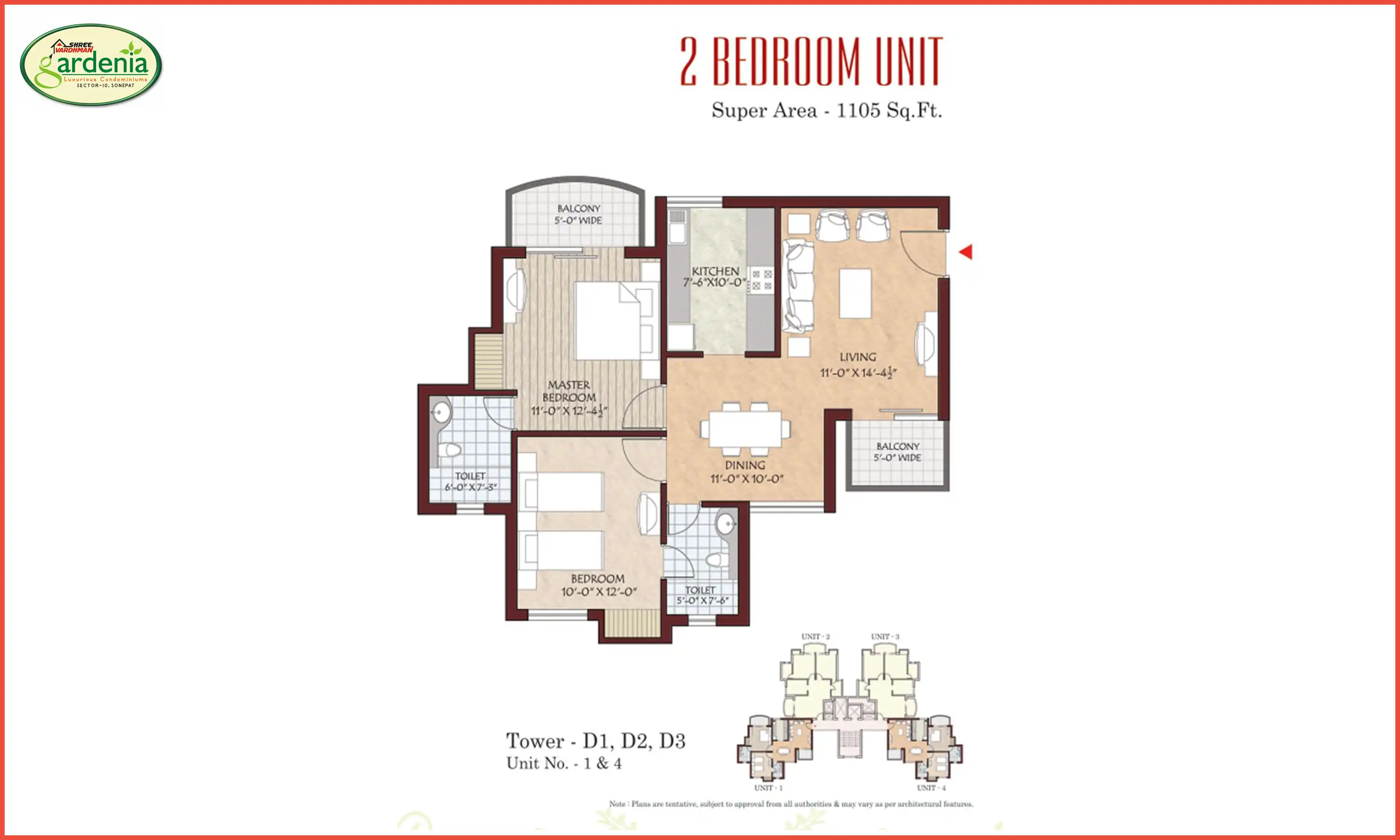 1105 Sqft