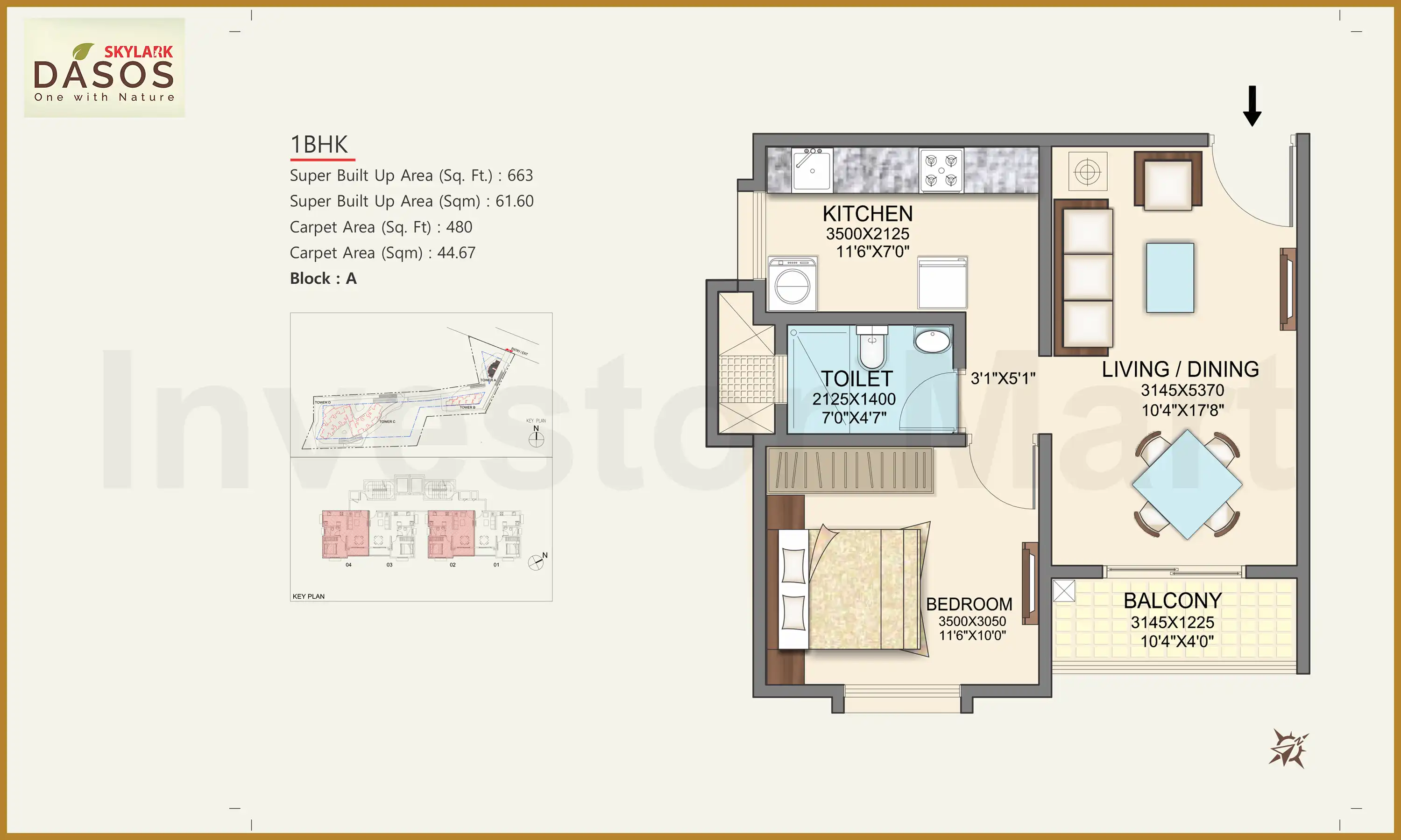 663 Sqft
