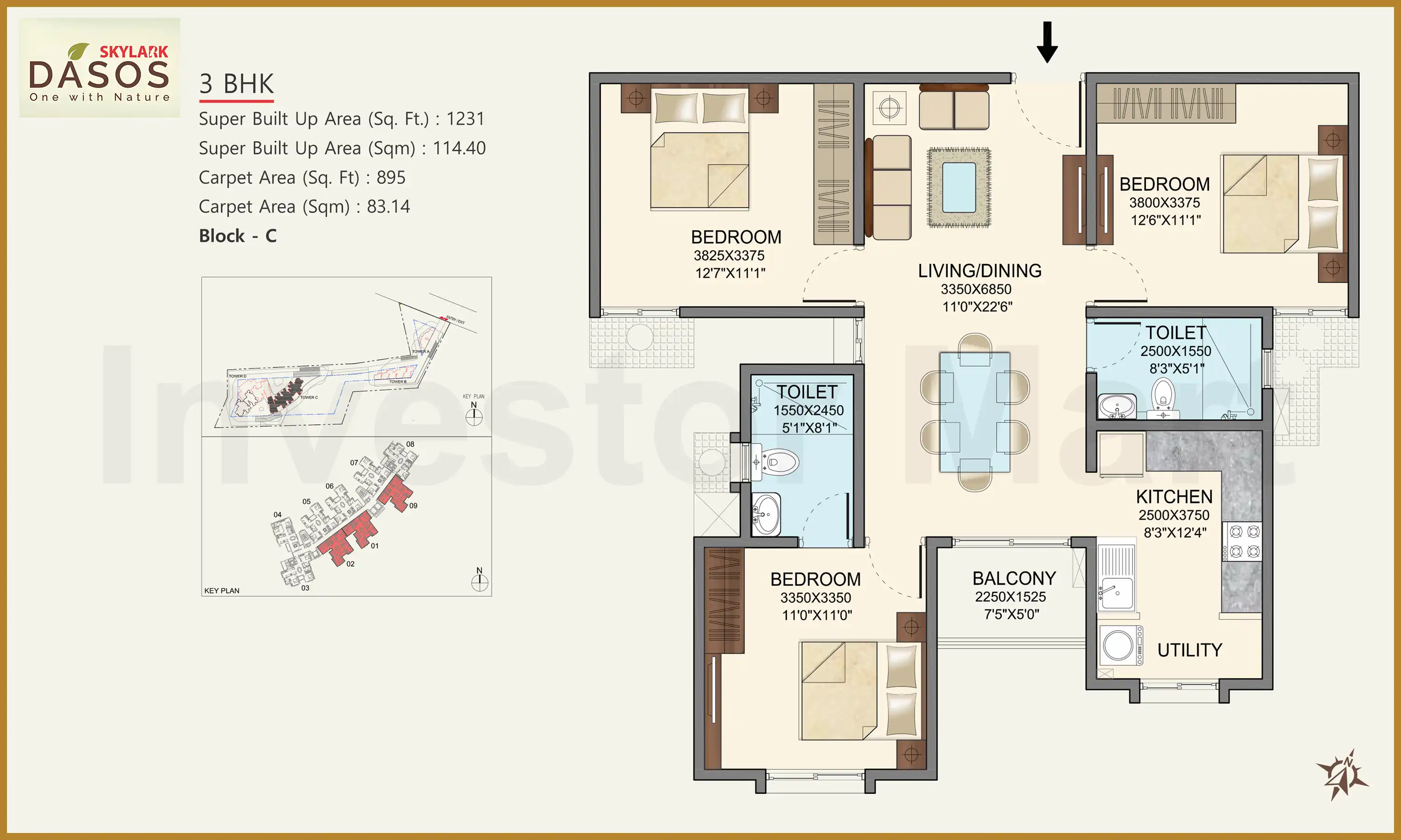 1231 Sqft