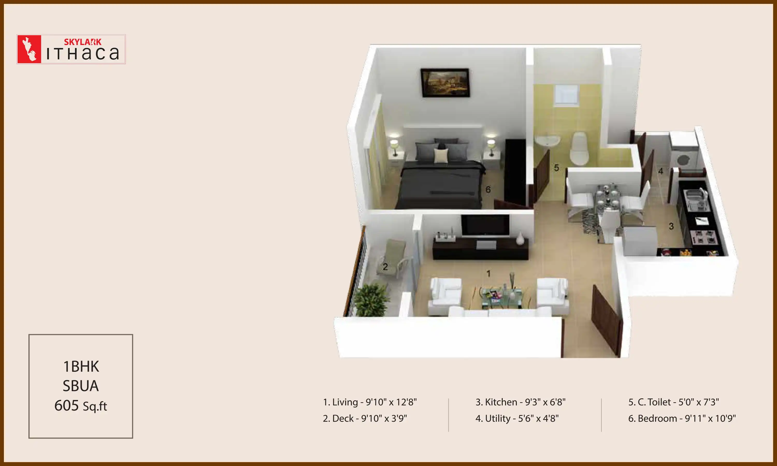 605 Sqft