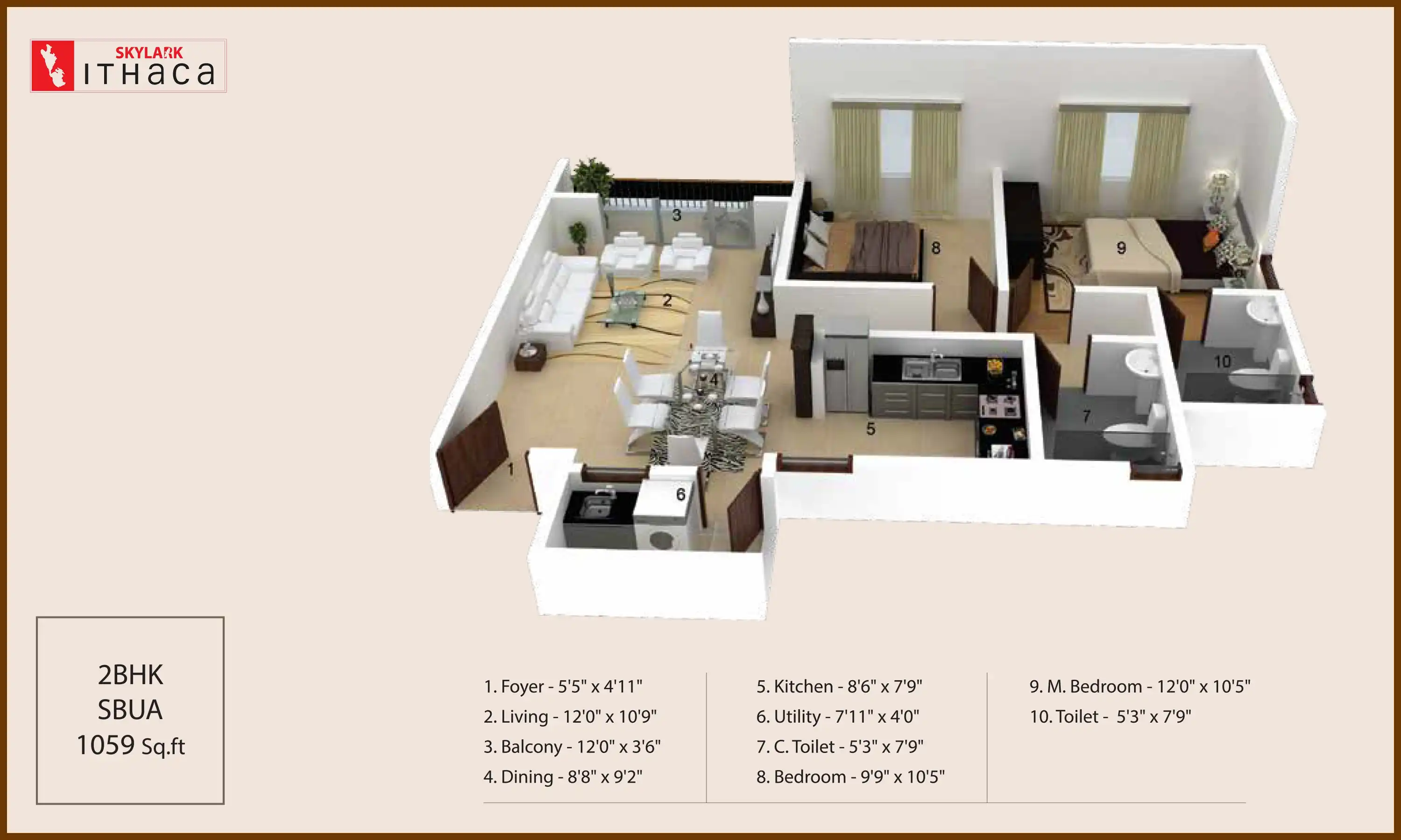 1059 Sqft