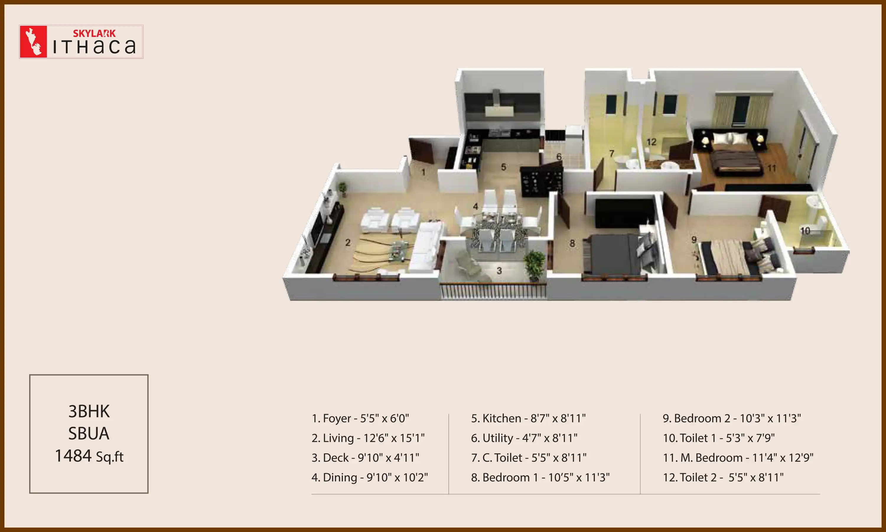 1484 Sqft