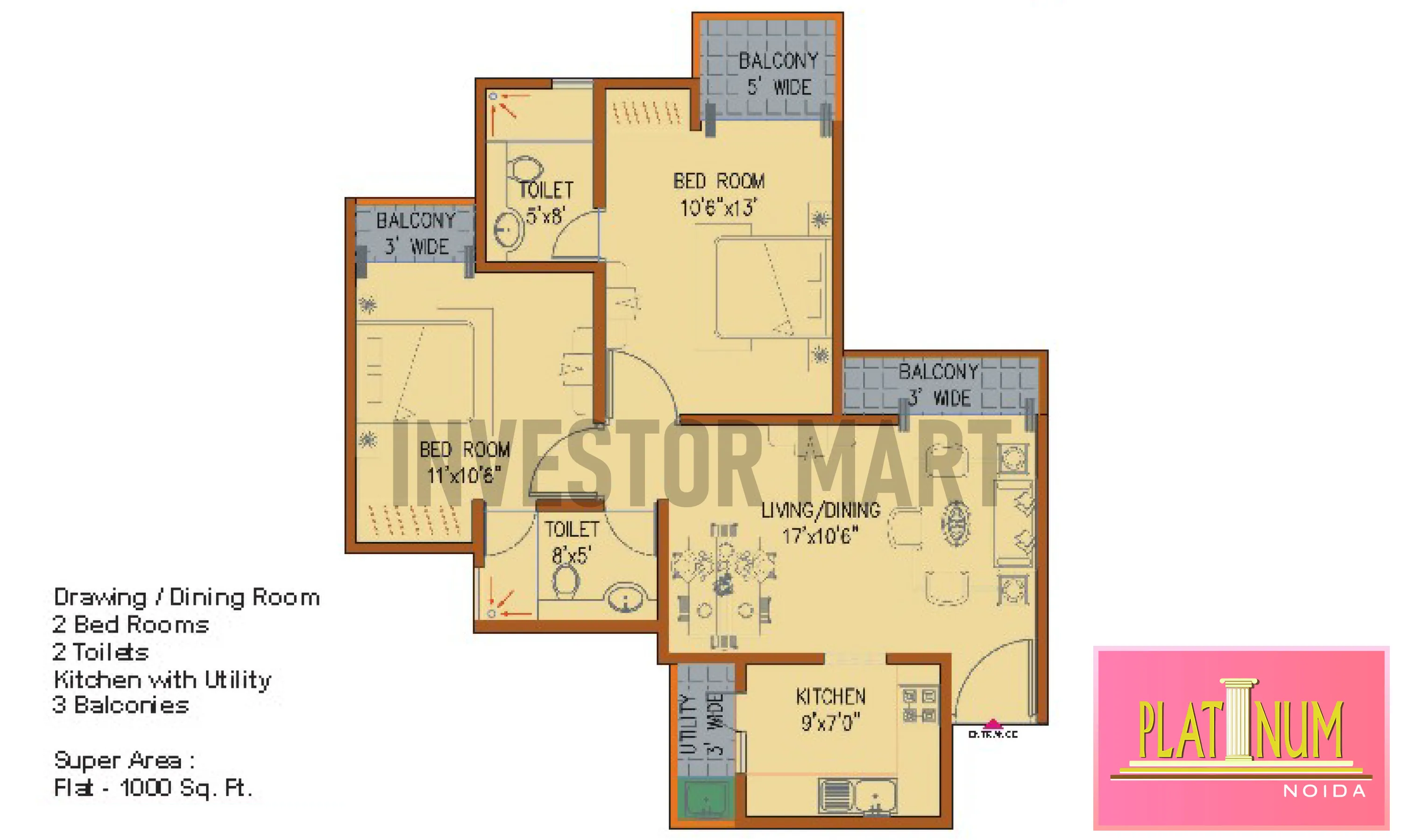 1000 Sqft