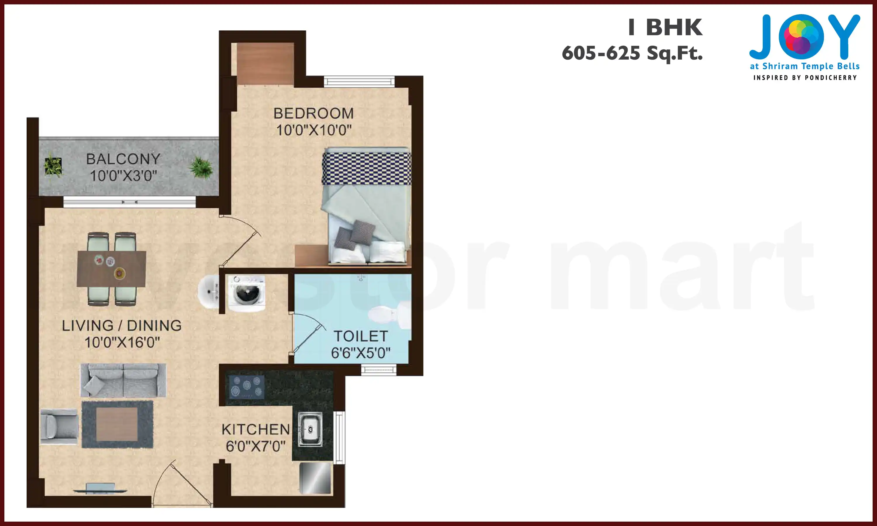 605 Sqft