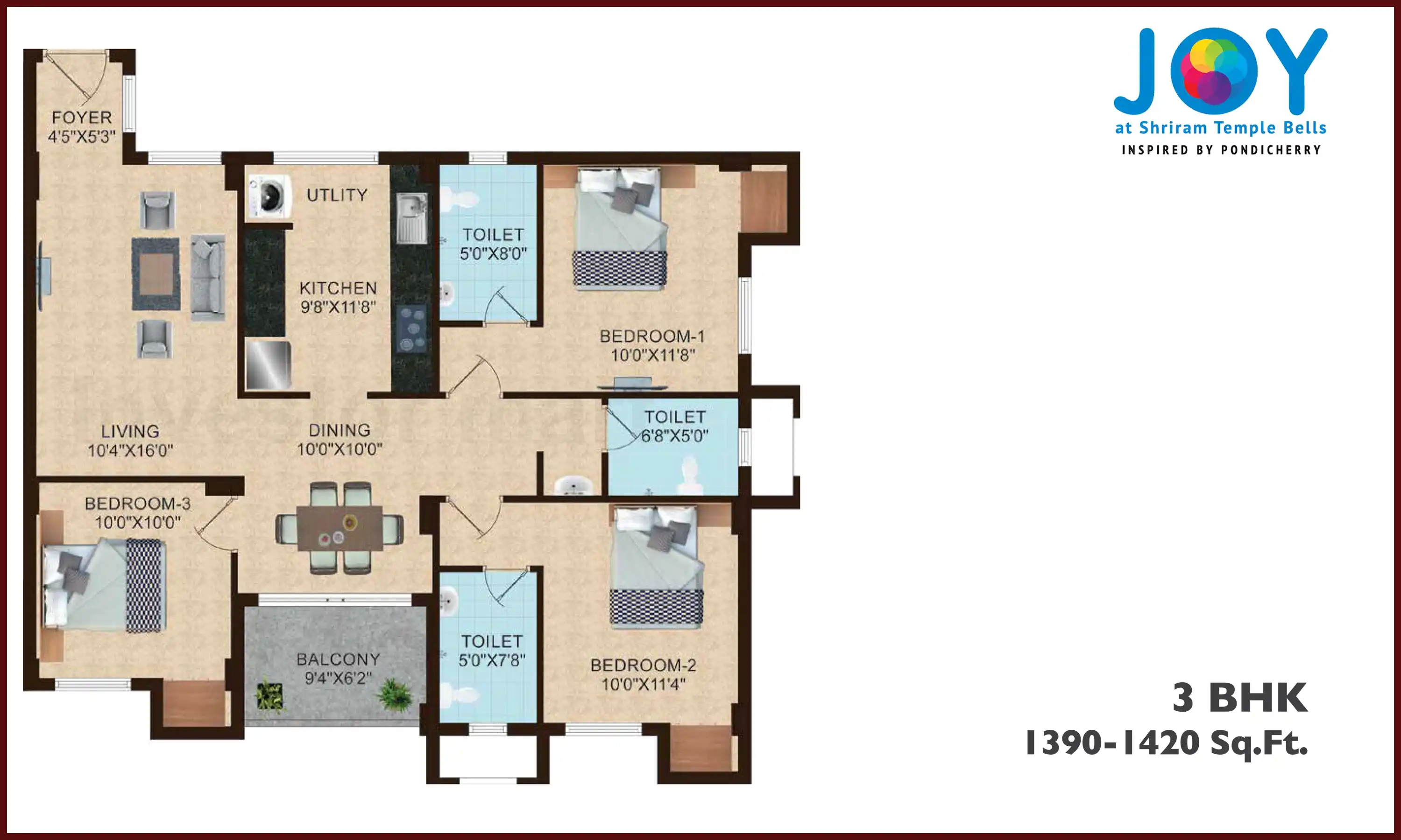 1390 Sqft