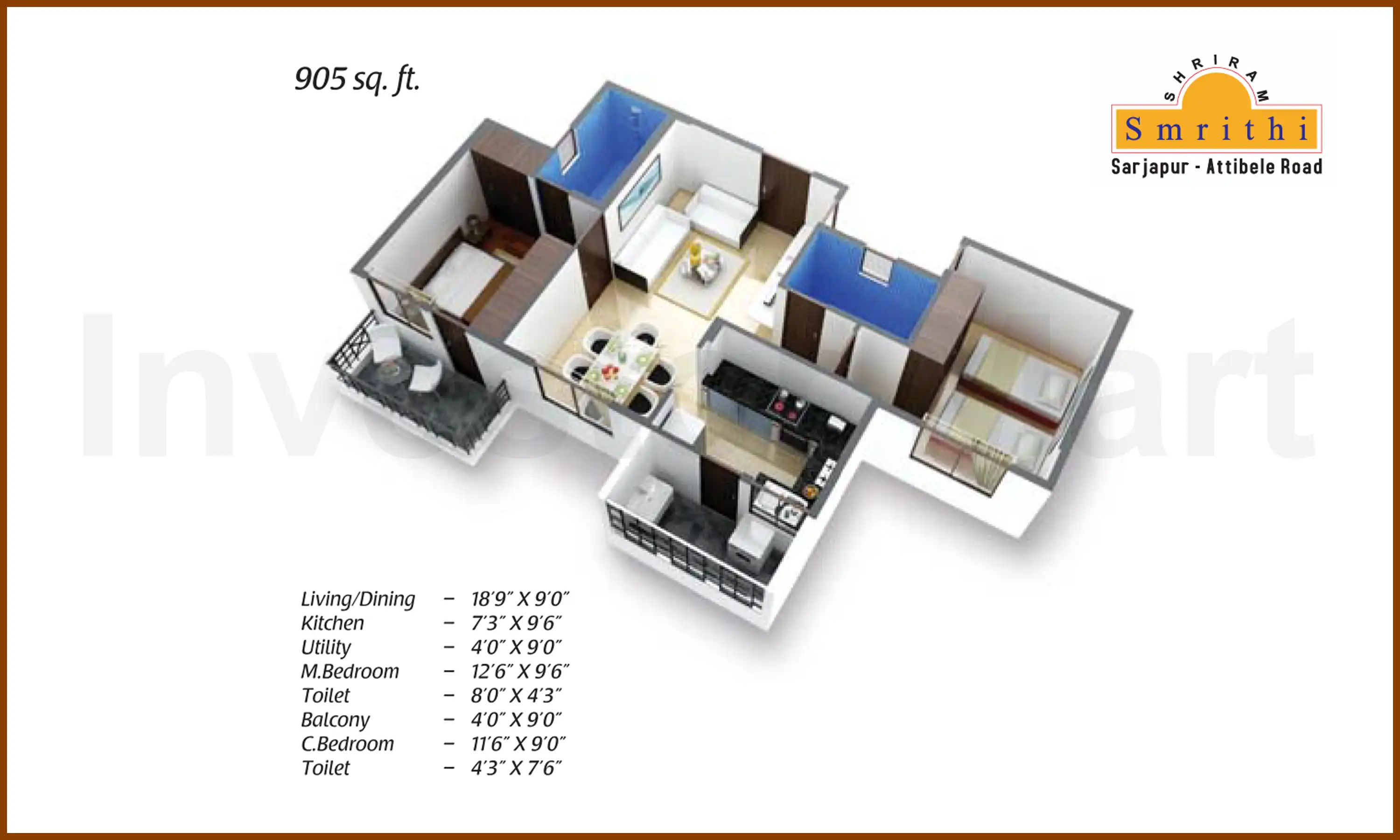 905 Sqft