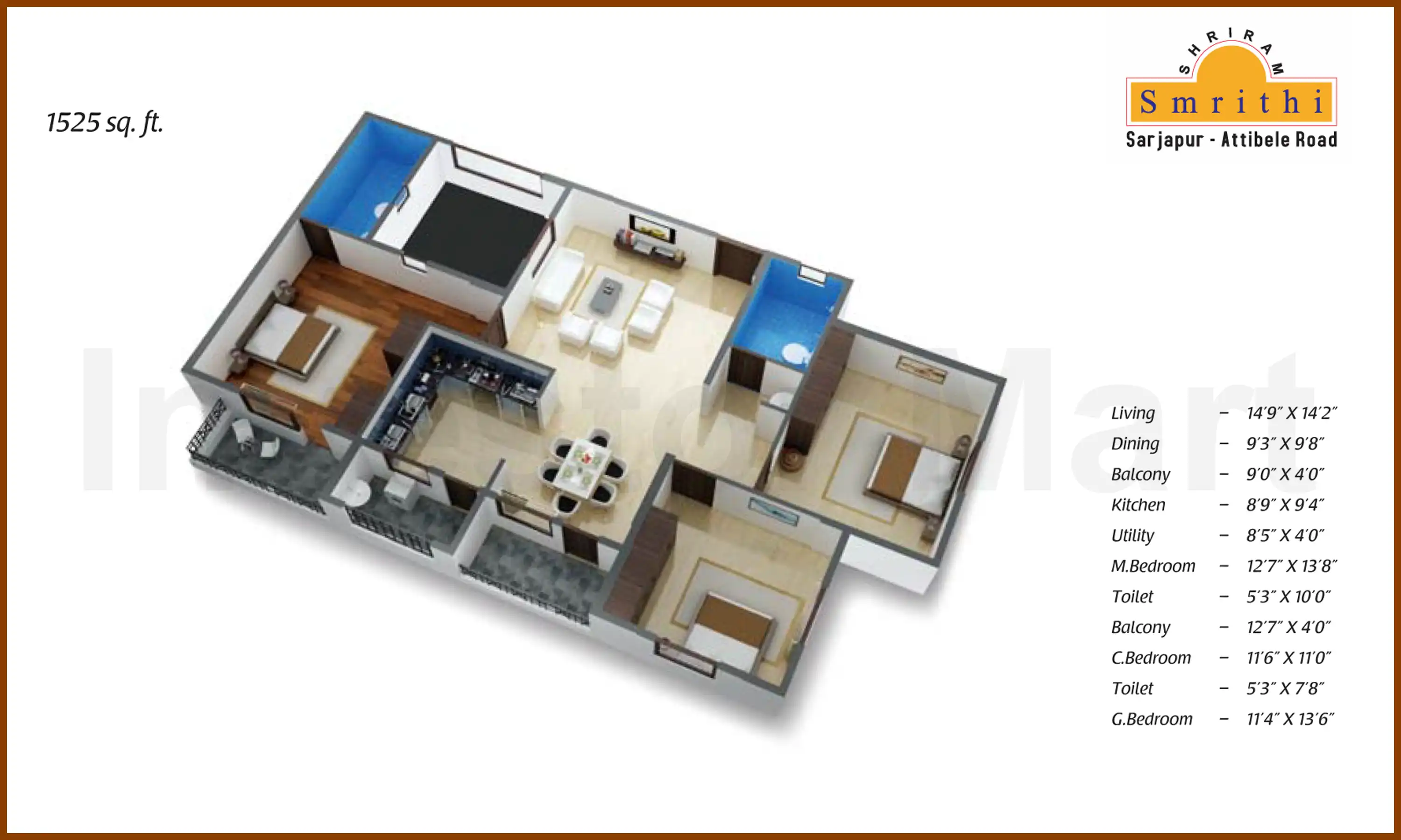 1525 Sqft