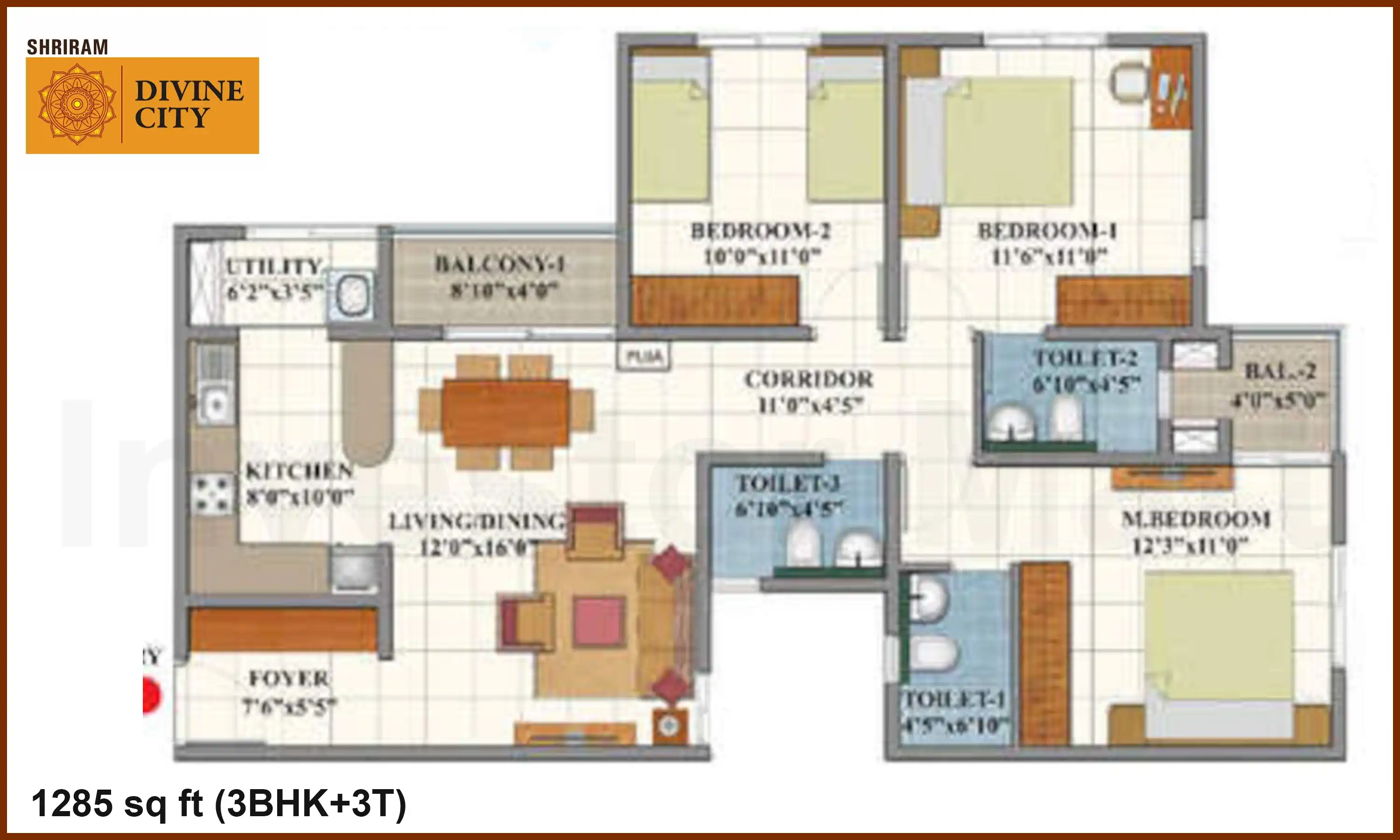 1285 Sqft