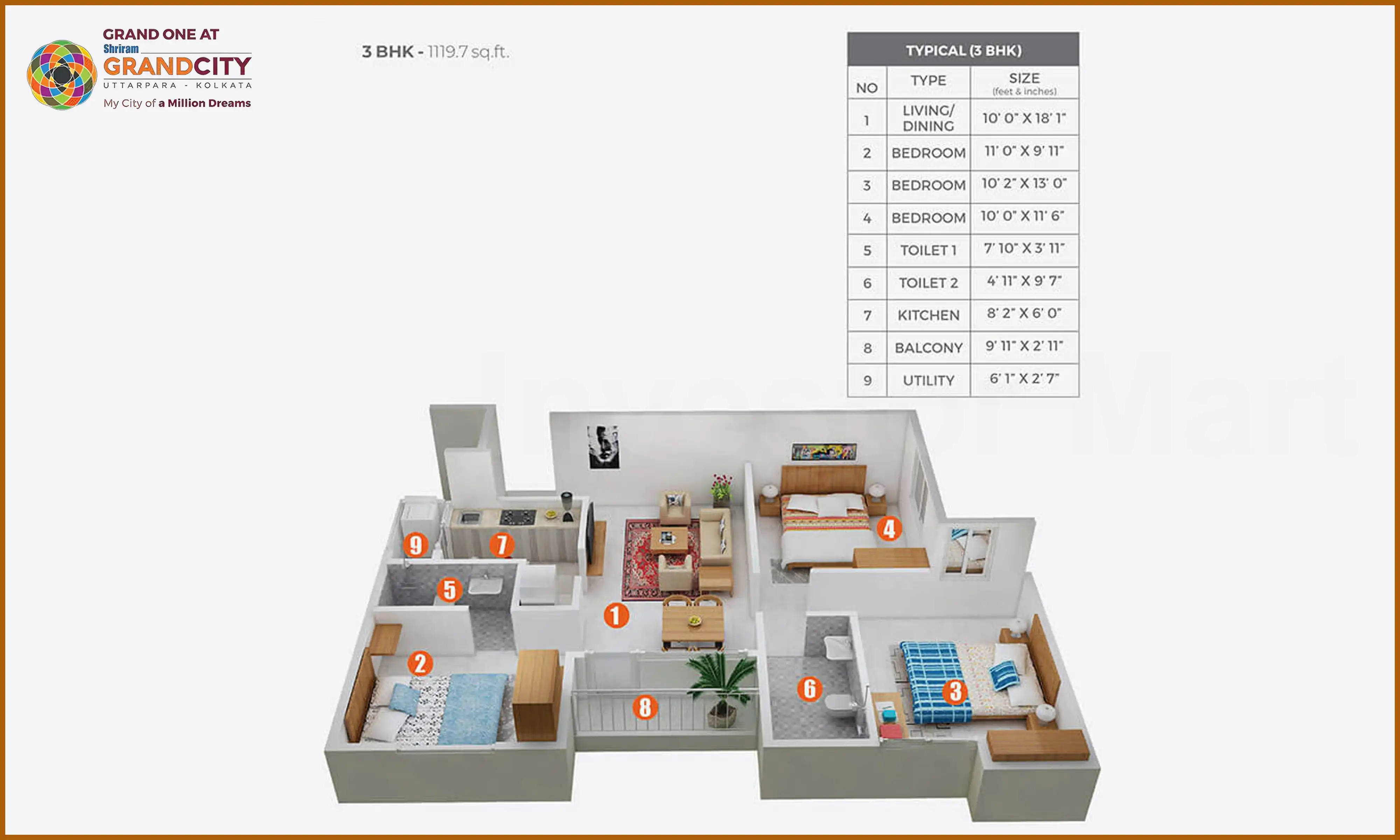 1119 Sqft