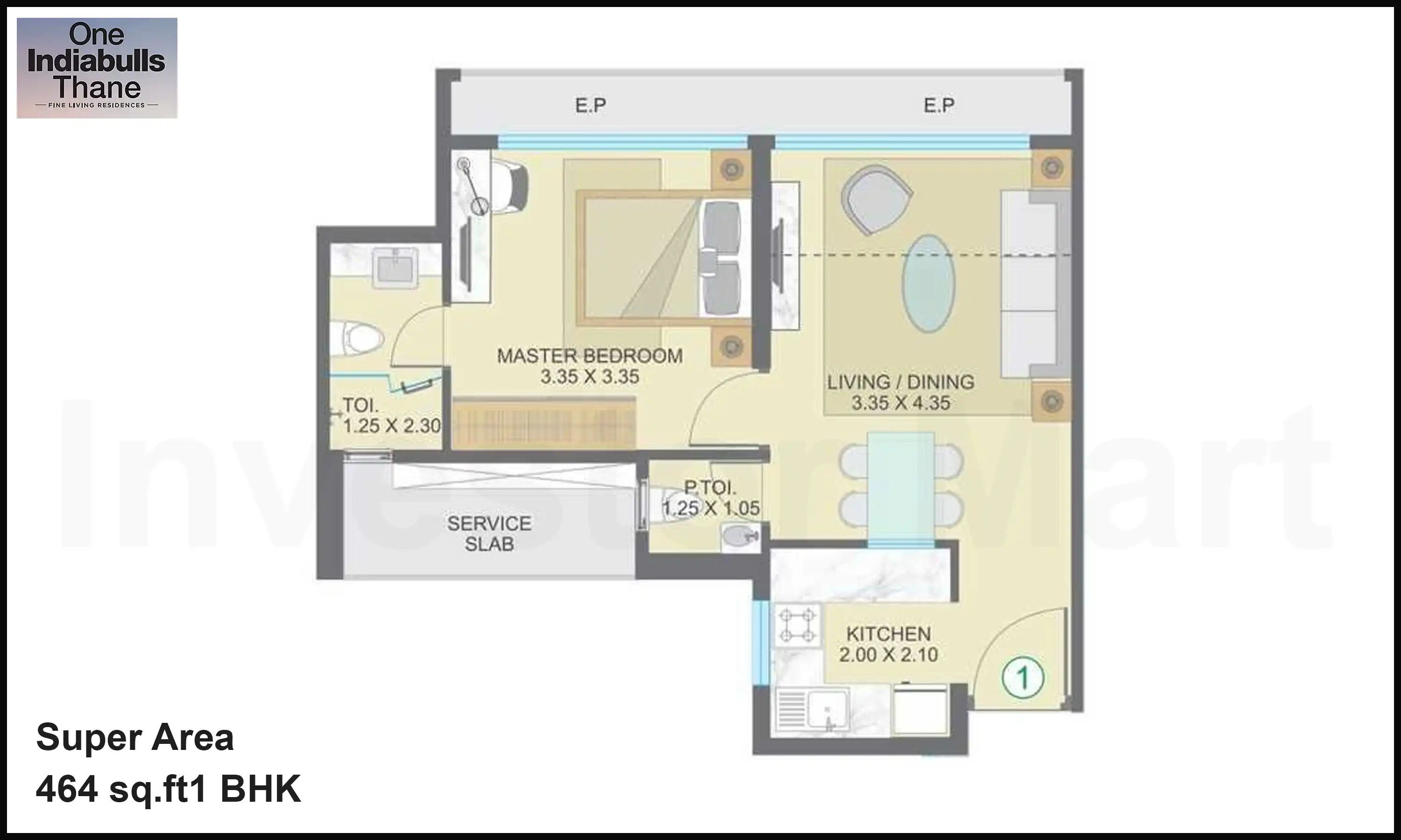 464 Sqft