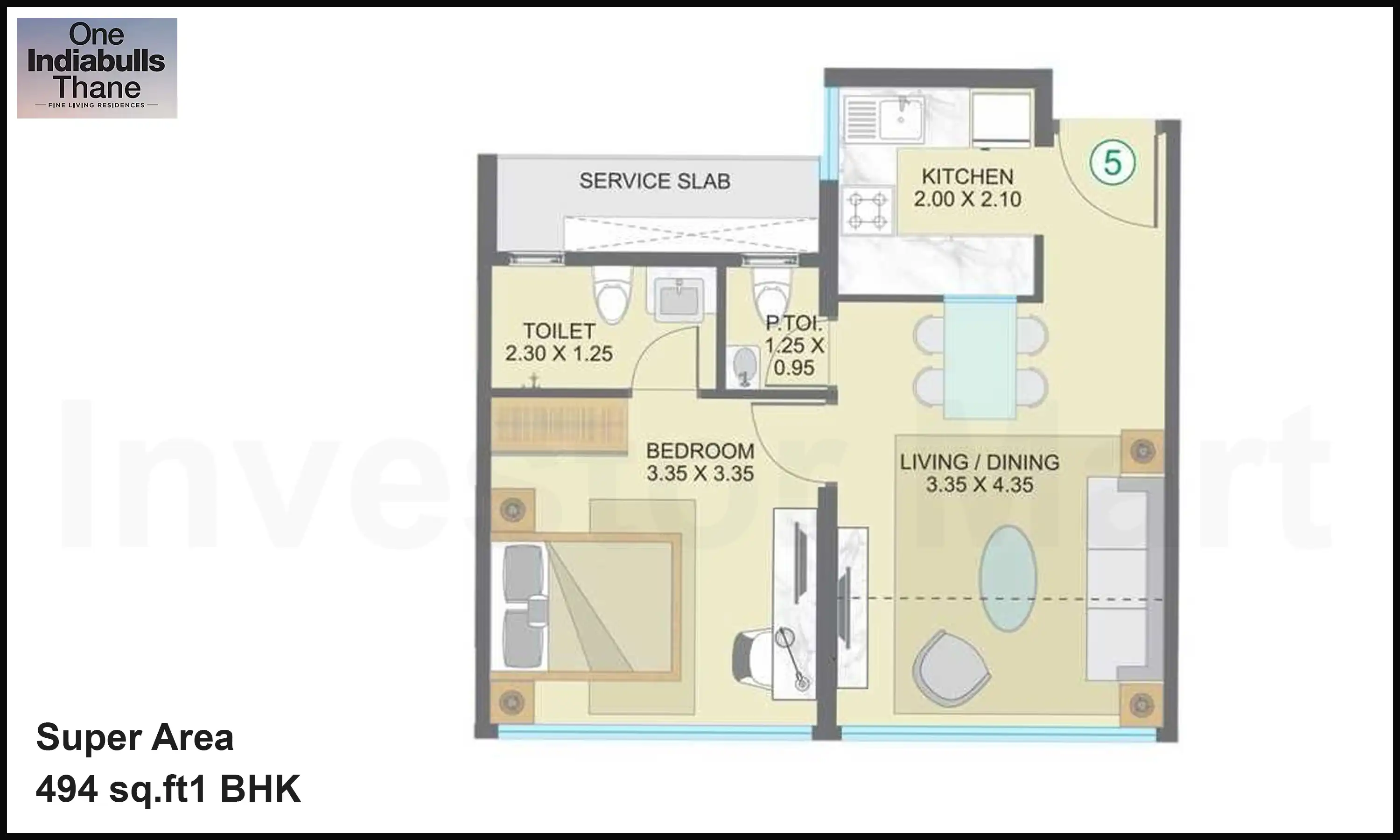 494 Sqft