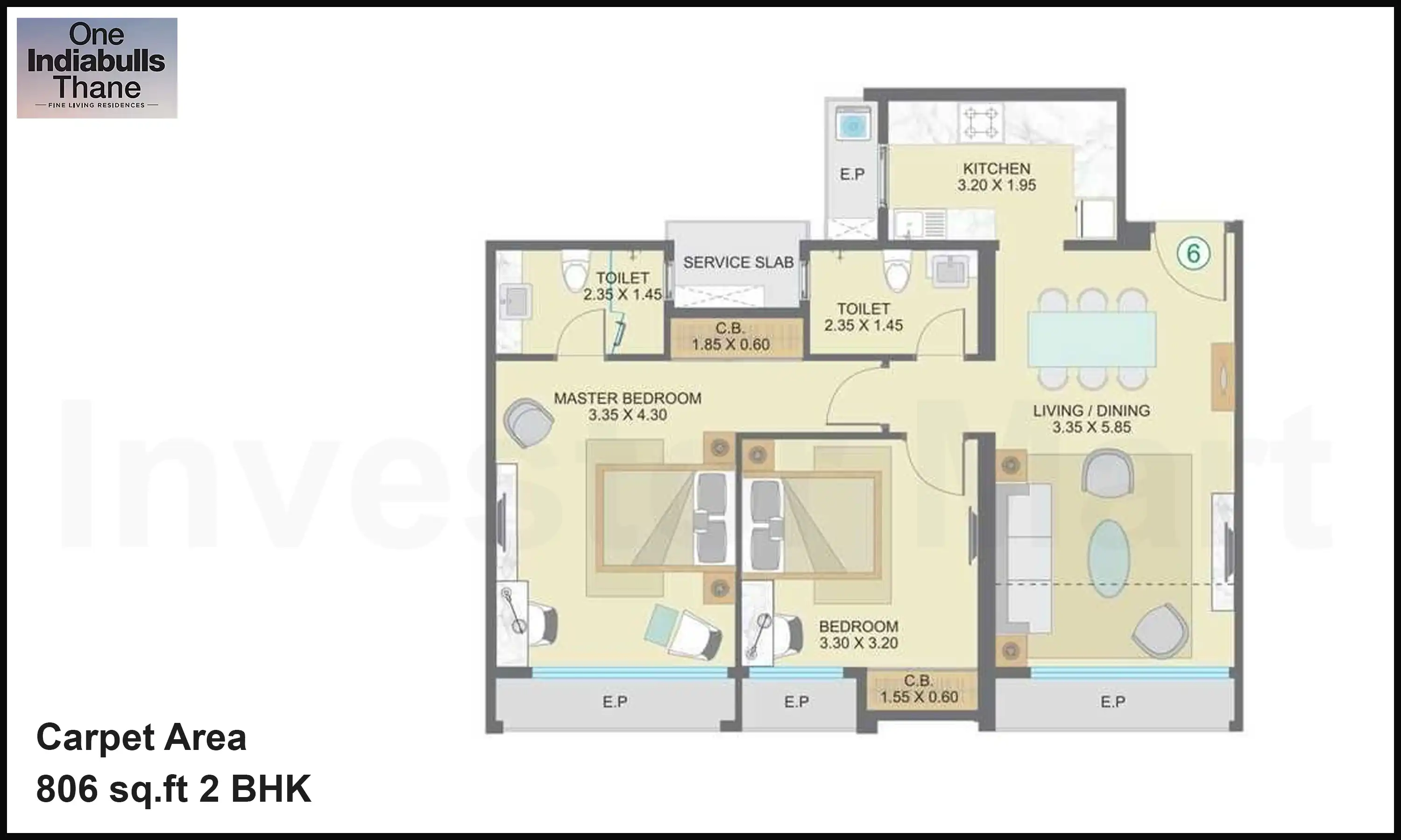 806 Sqft