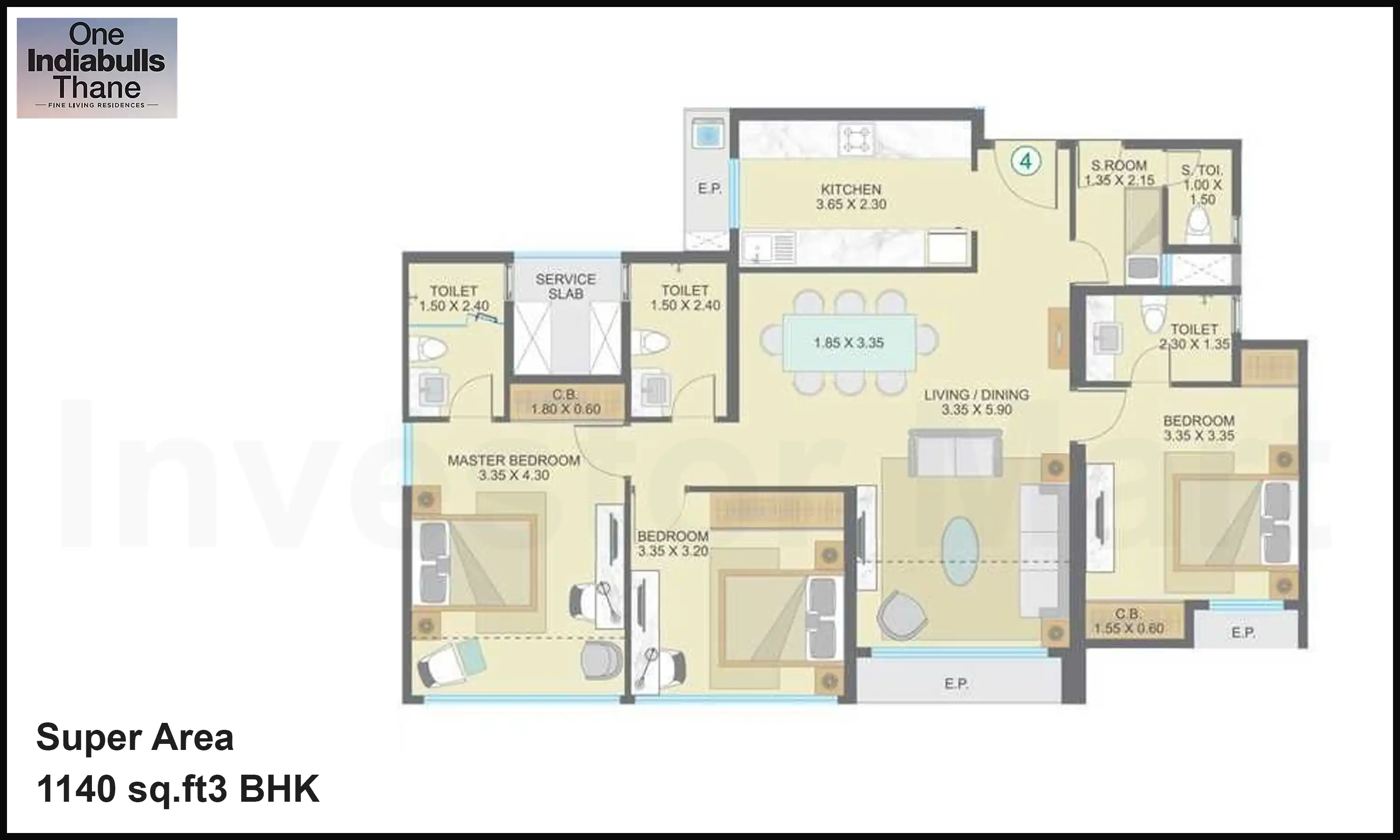 1140 Sqft