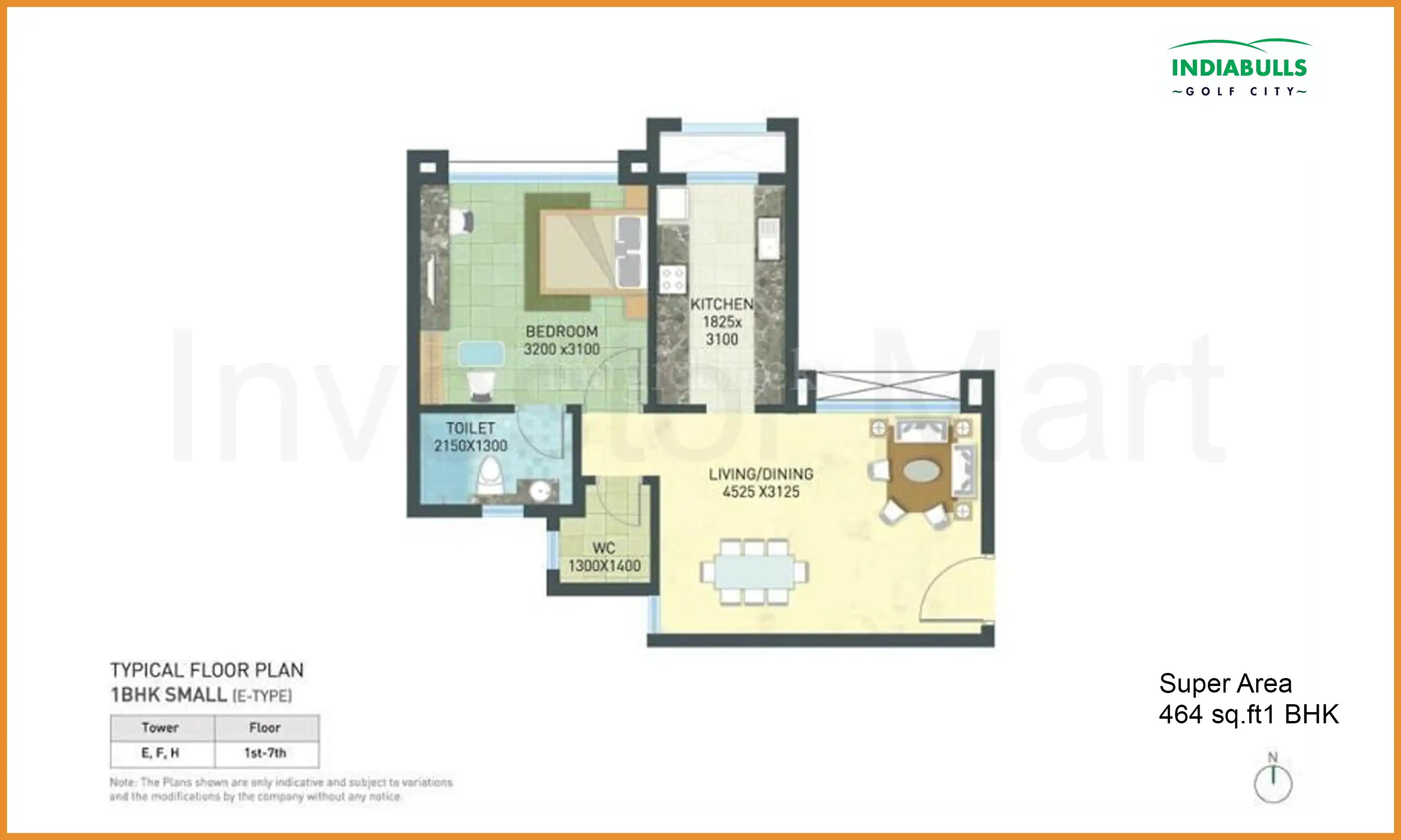 464 Sqft