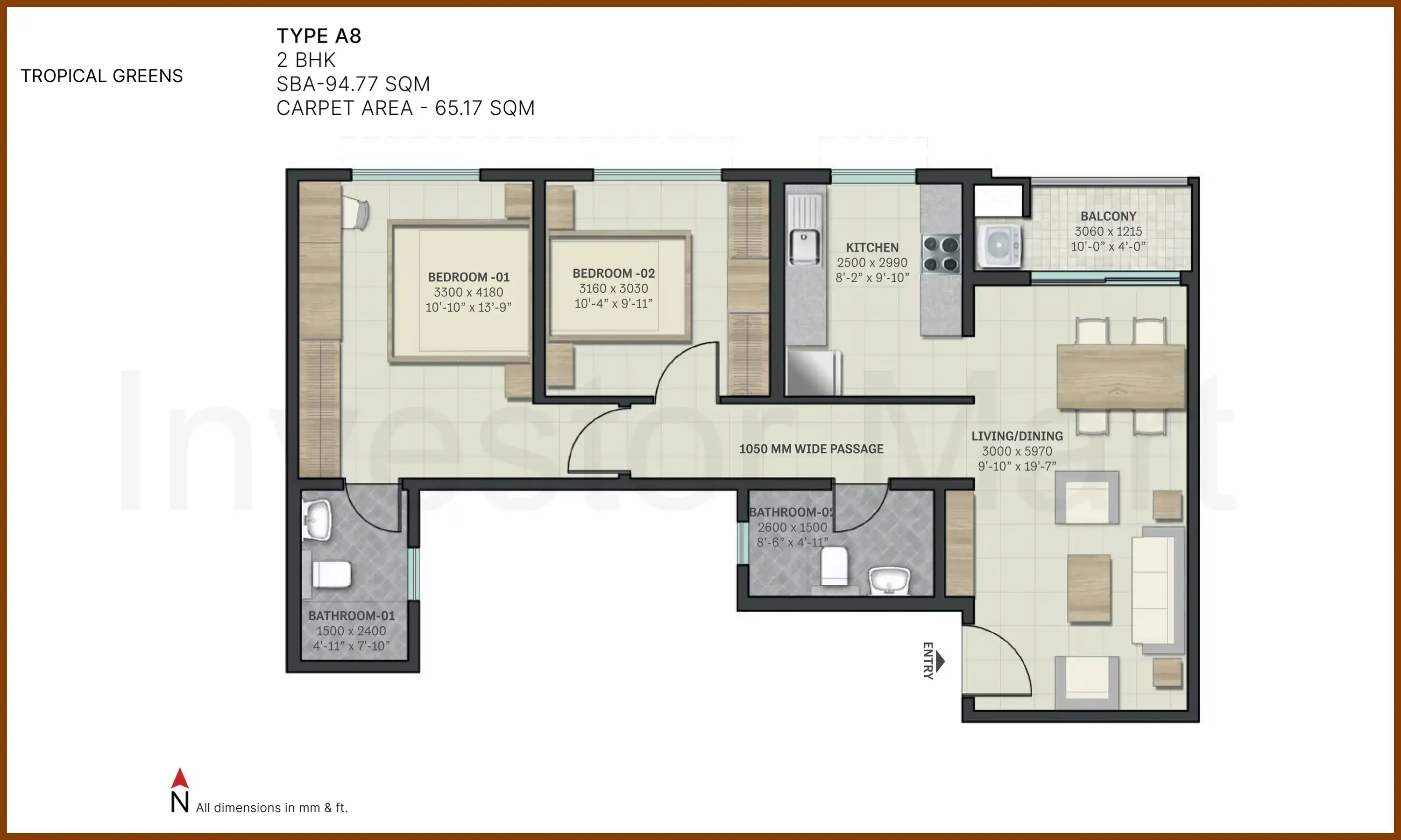 1020 Sqft