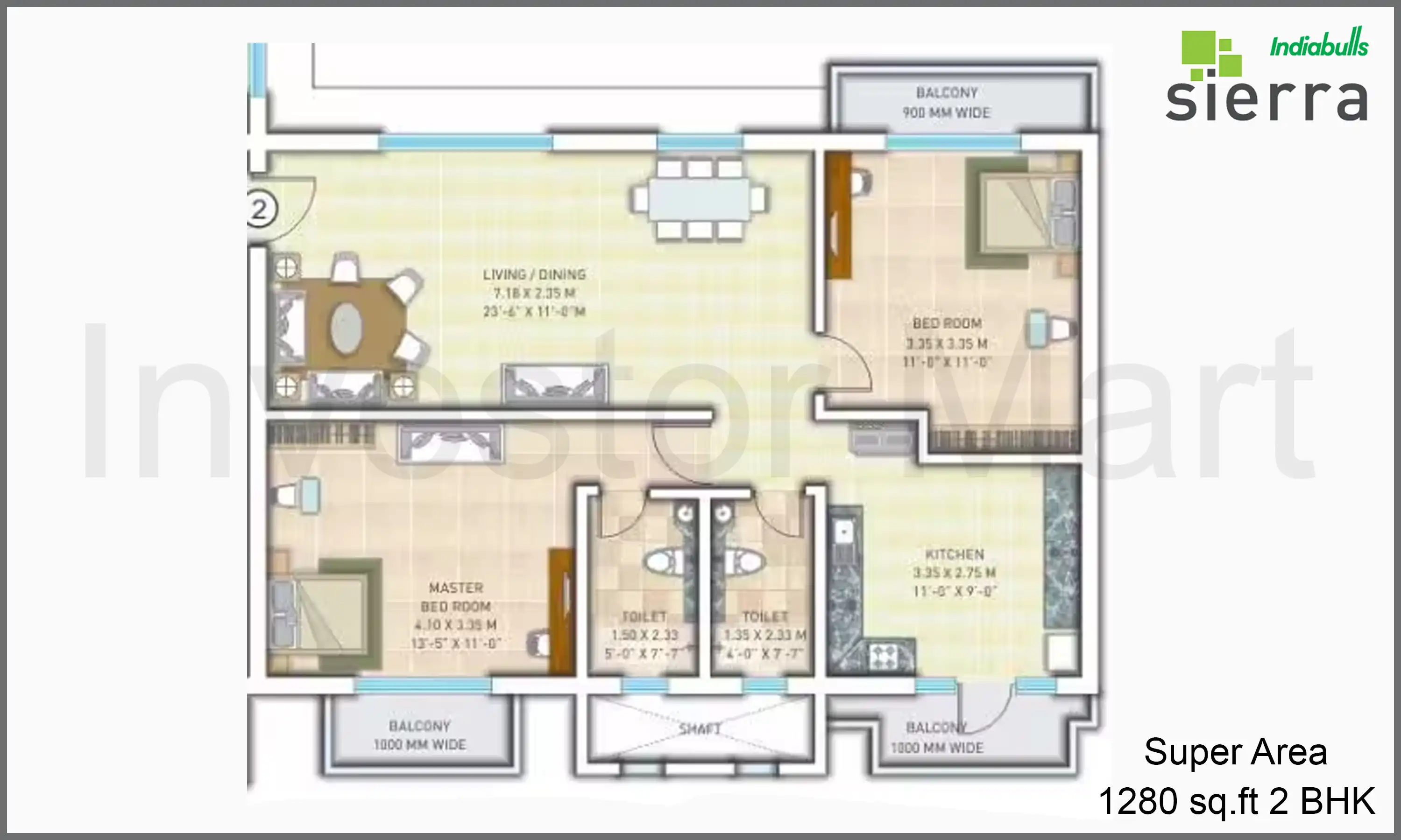 1280 Sqft