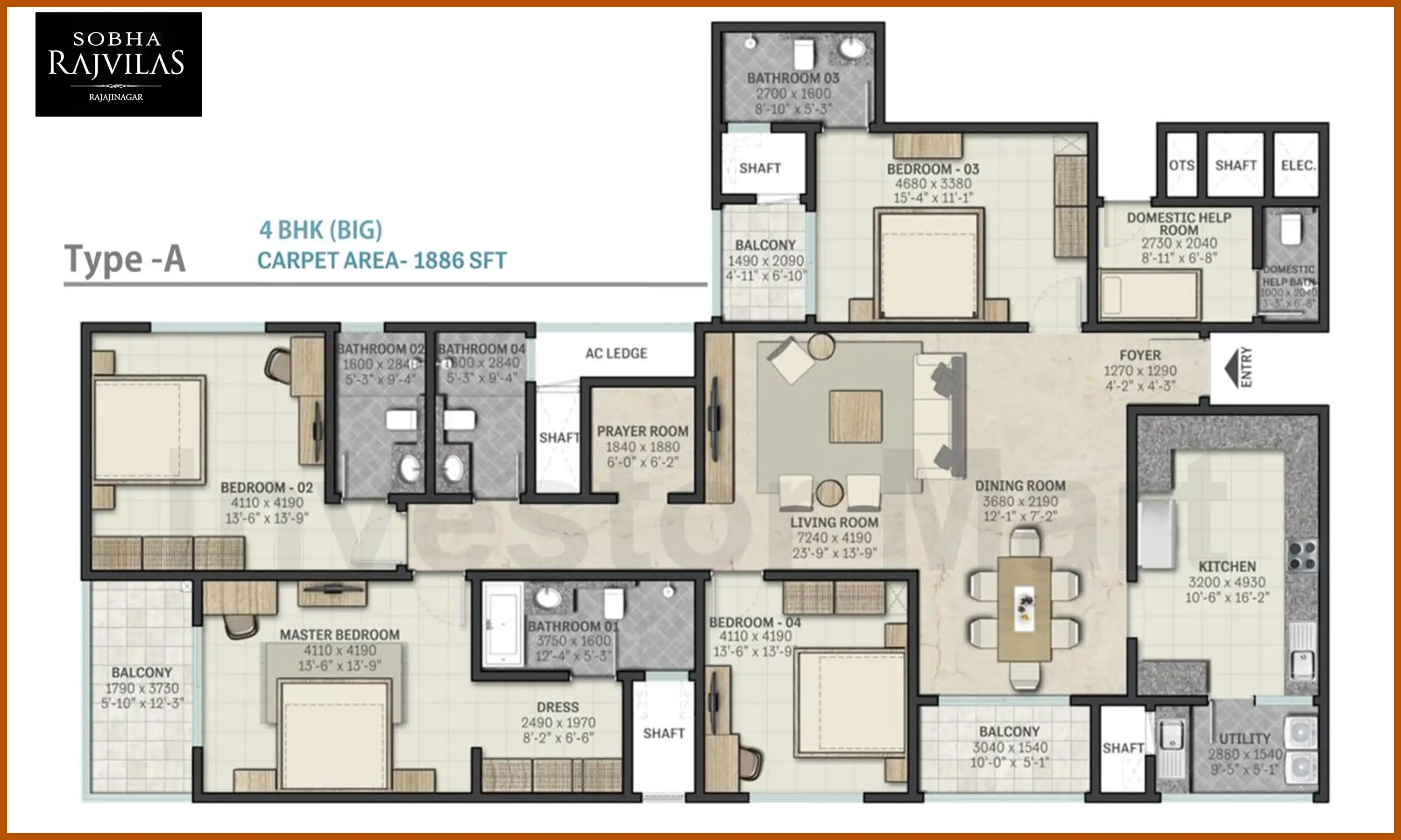 1886 Sqft