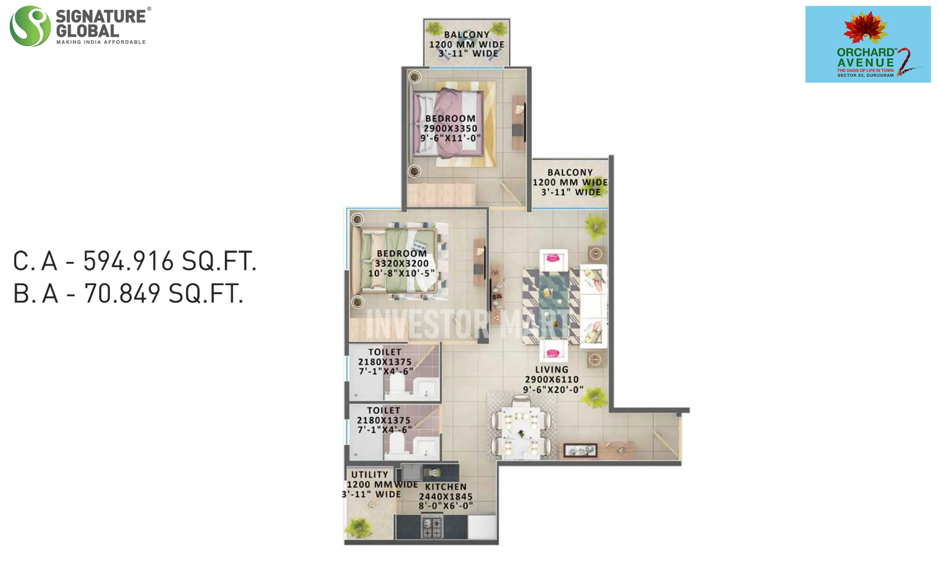 665 Sqft