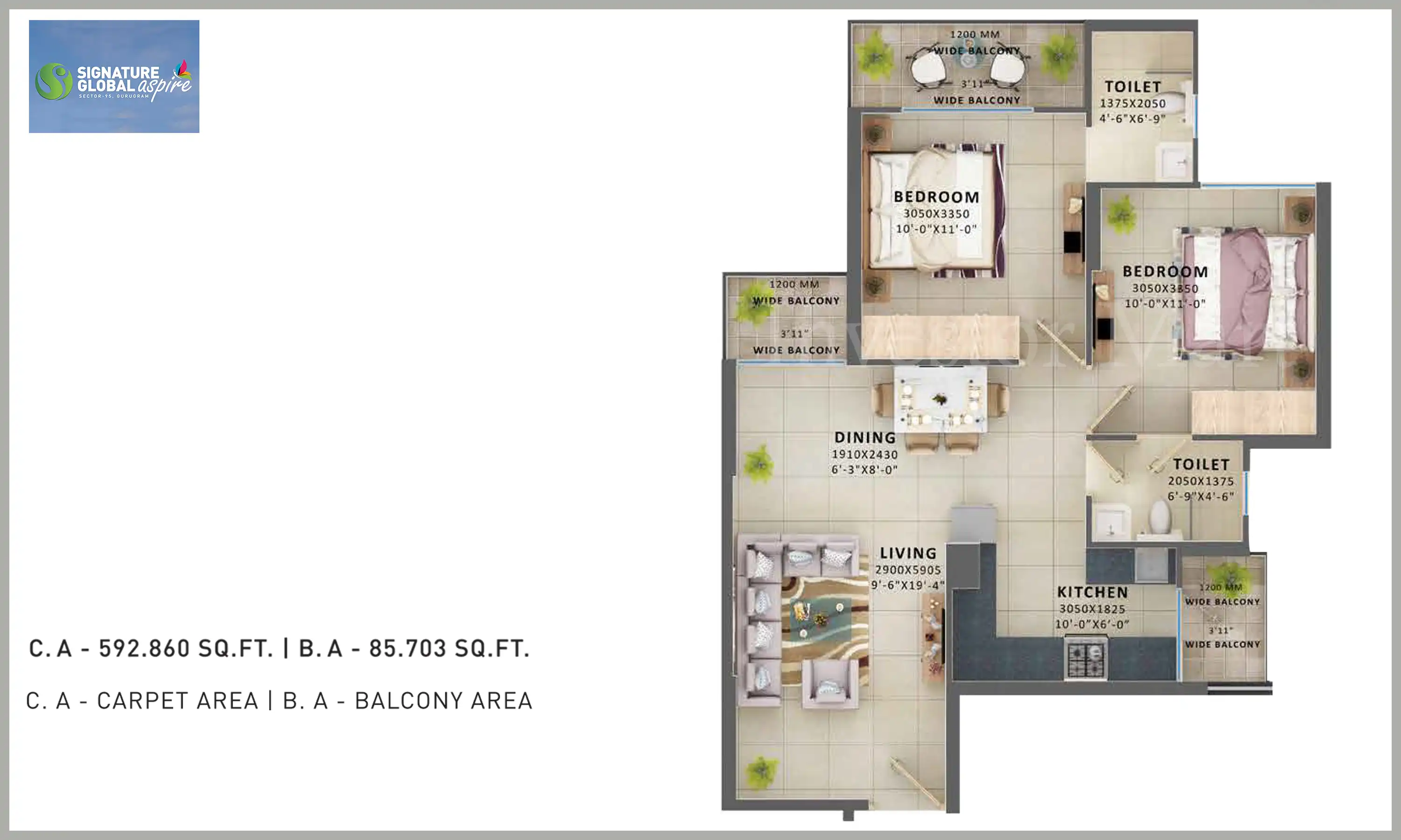 592 Sqft