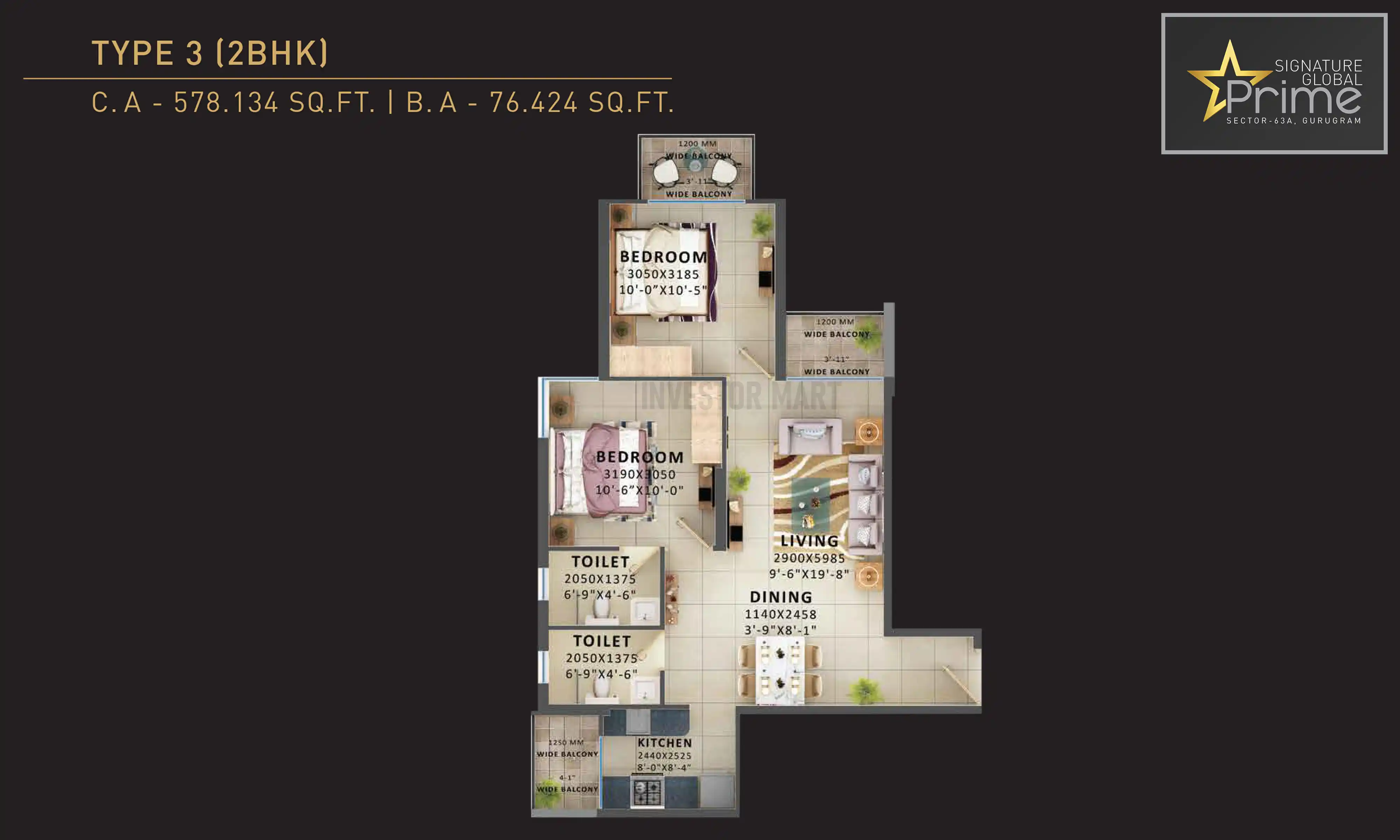 578 Sqft