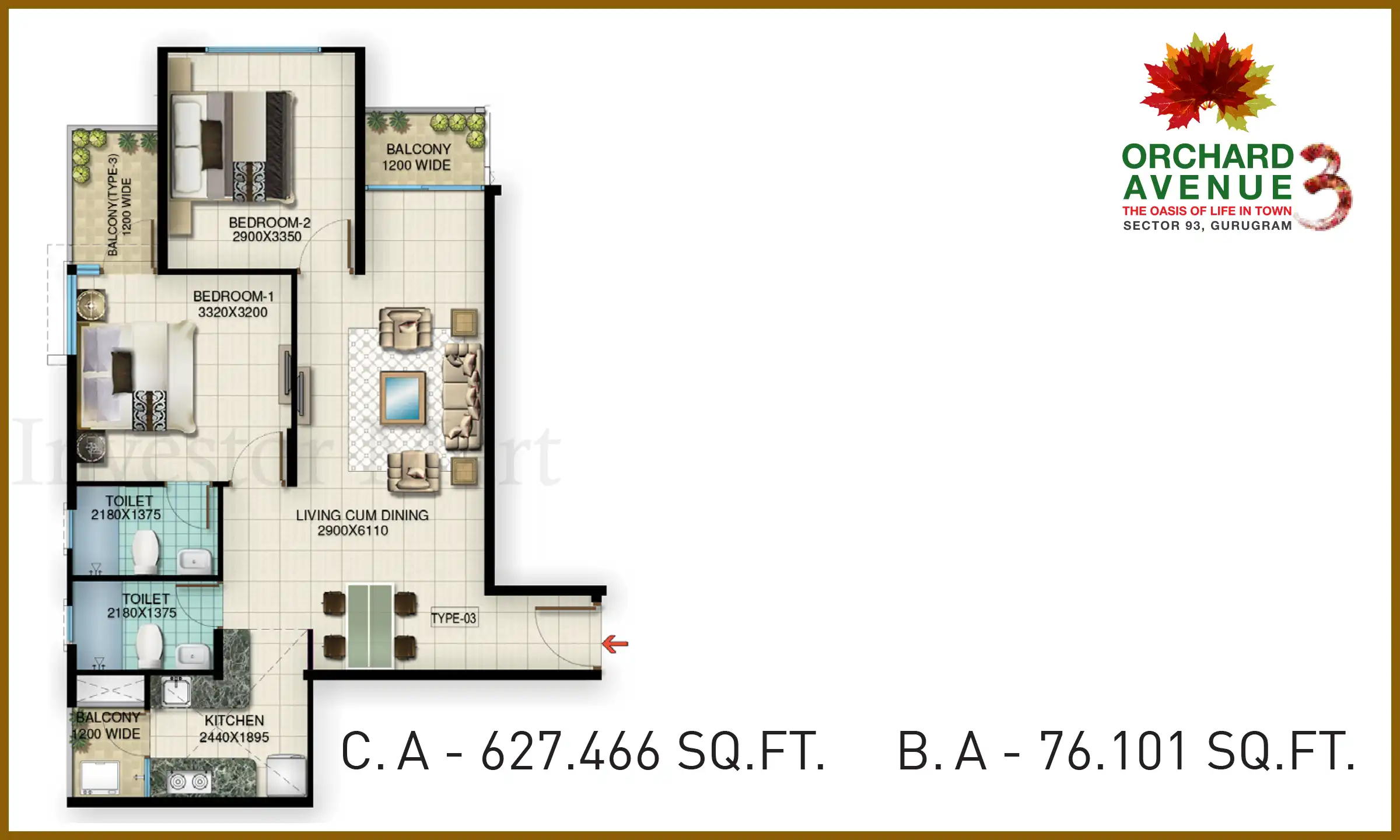 627 Sqft