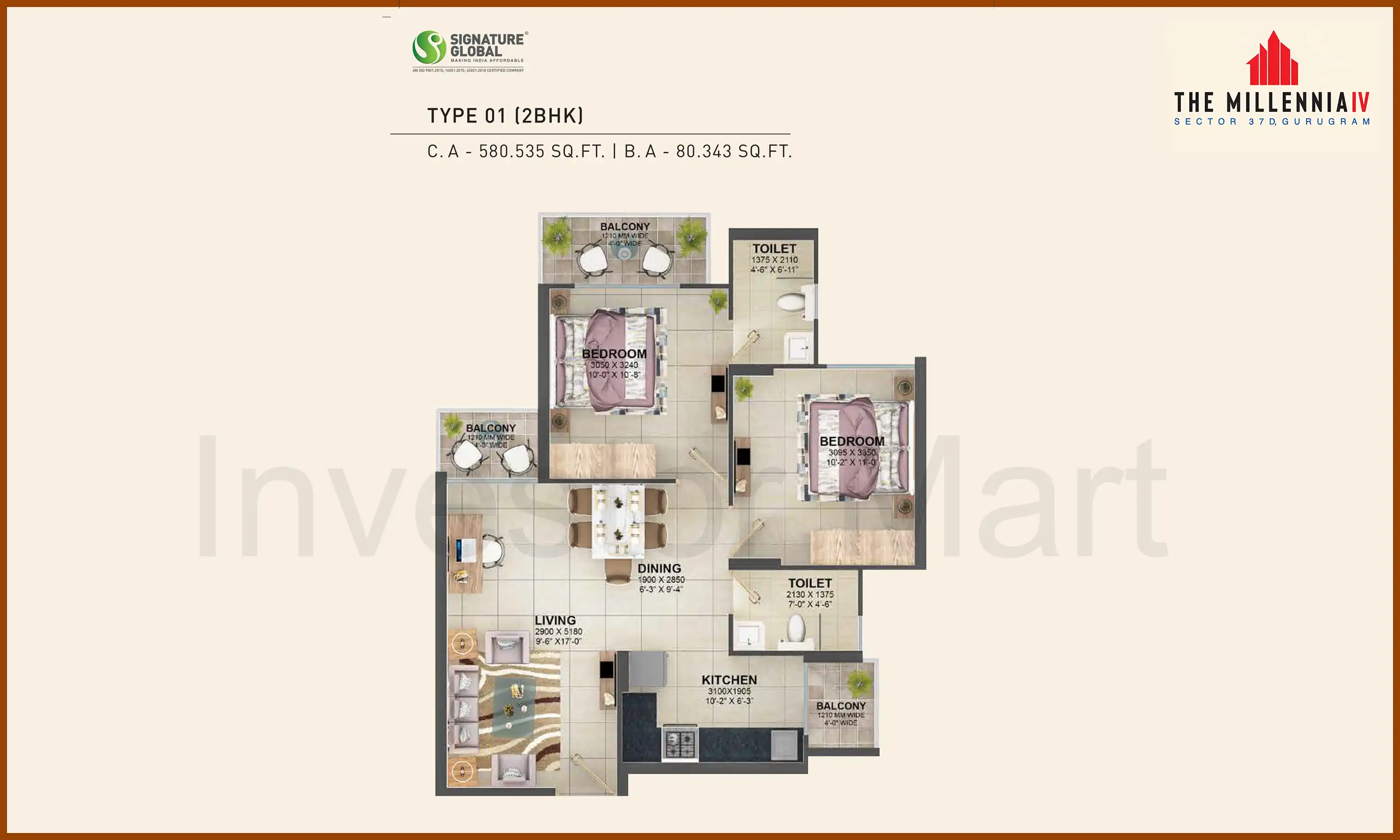 581 Sqft
