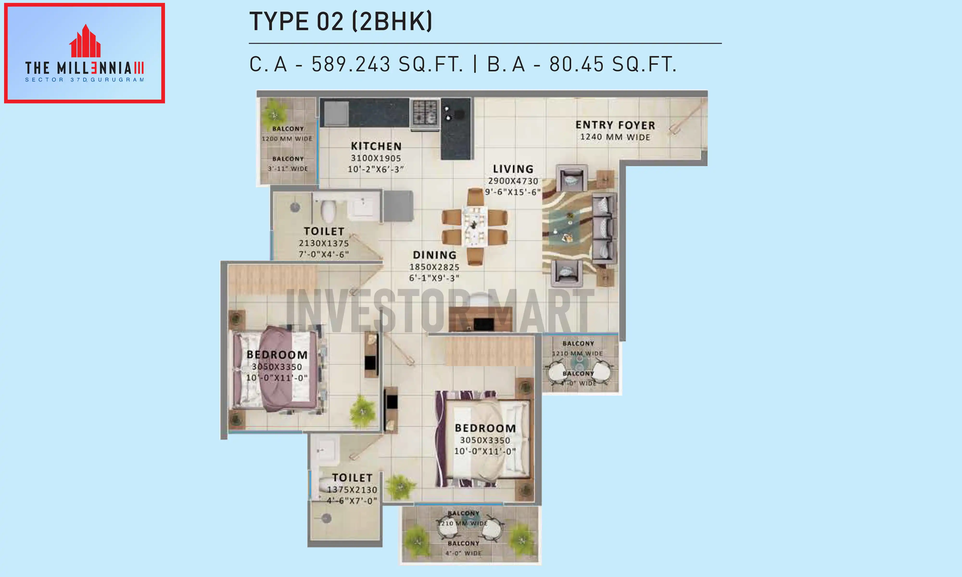 589 Sqft