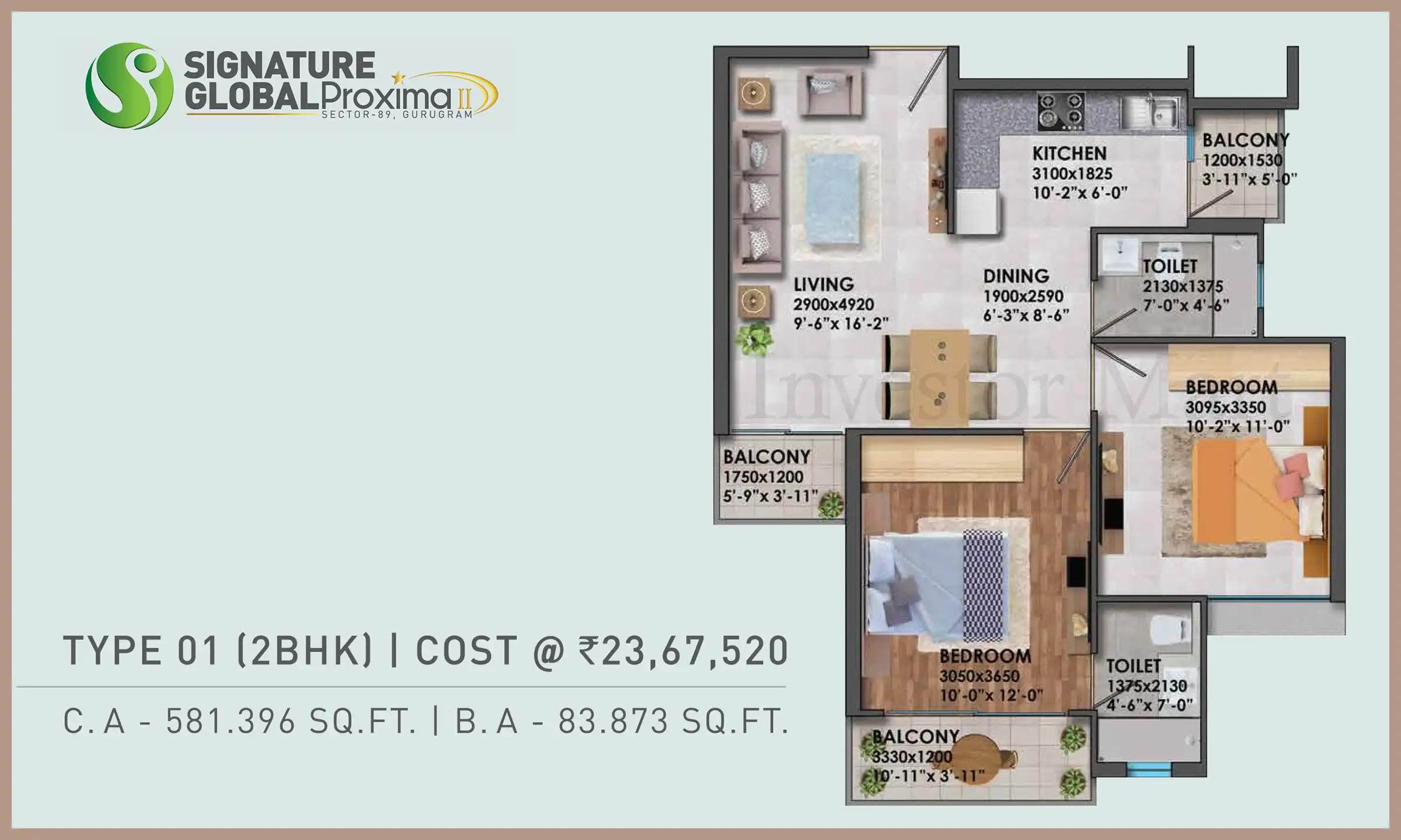581 Sqft
