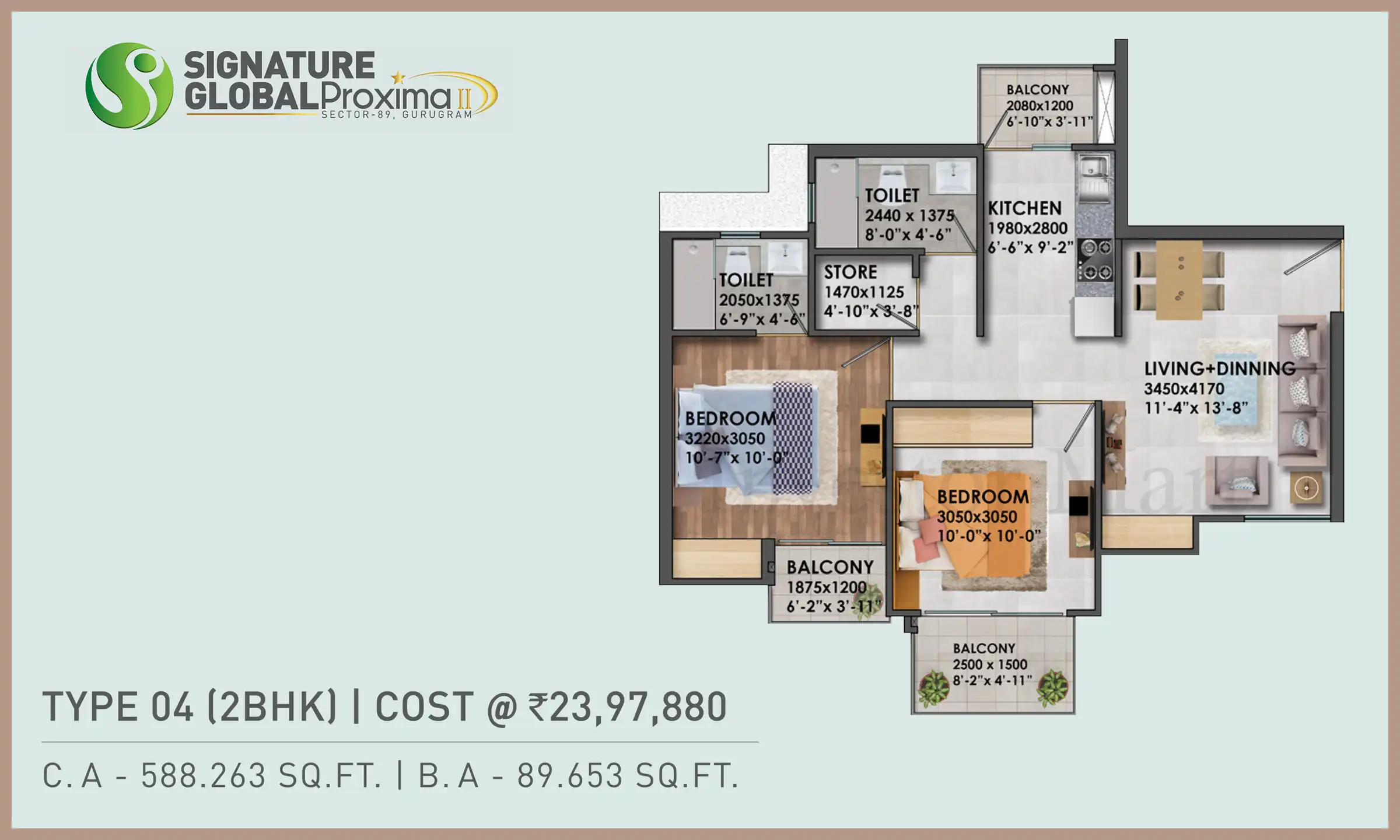 588 Sqft