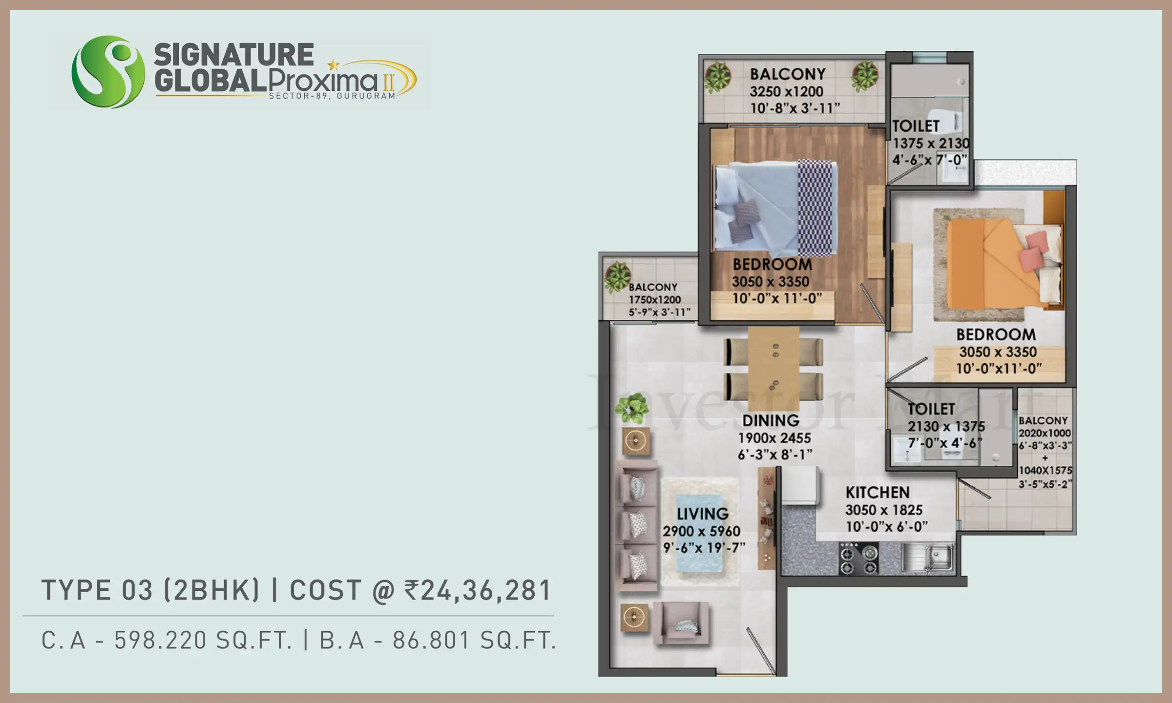 598 Sqft