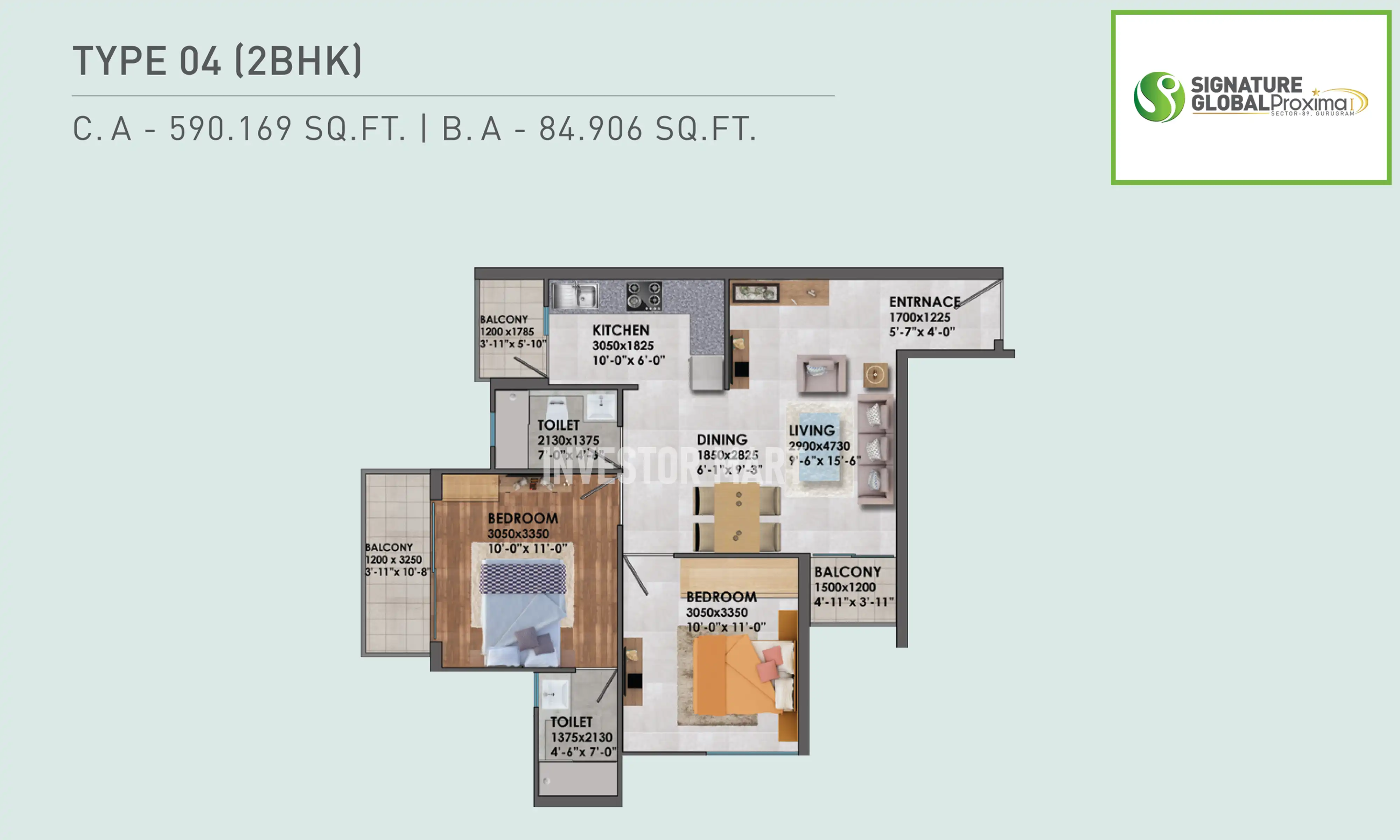 590 Sqft