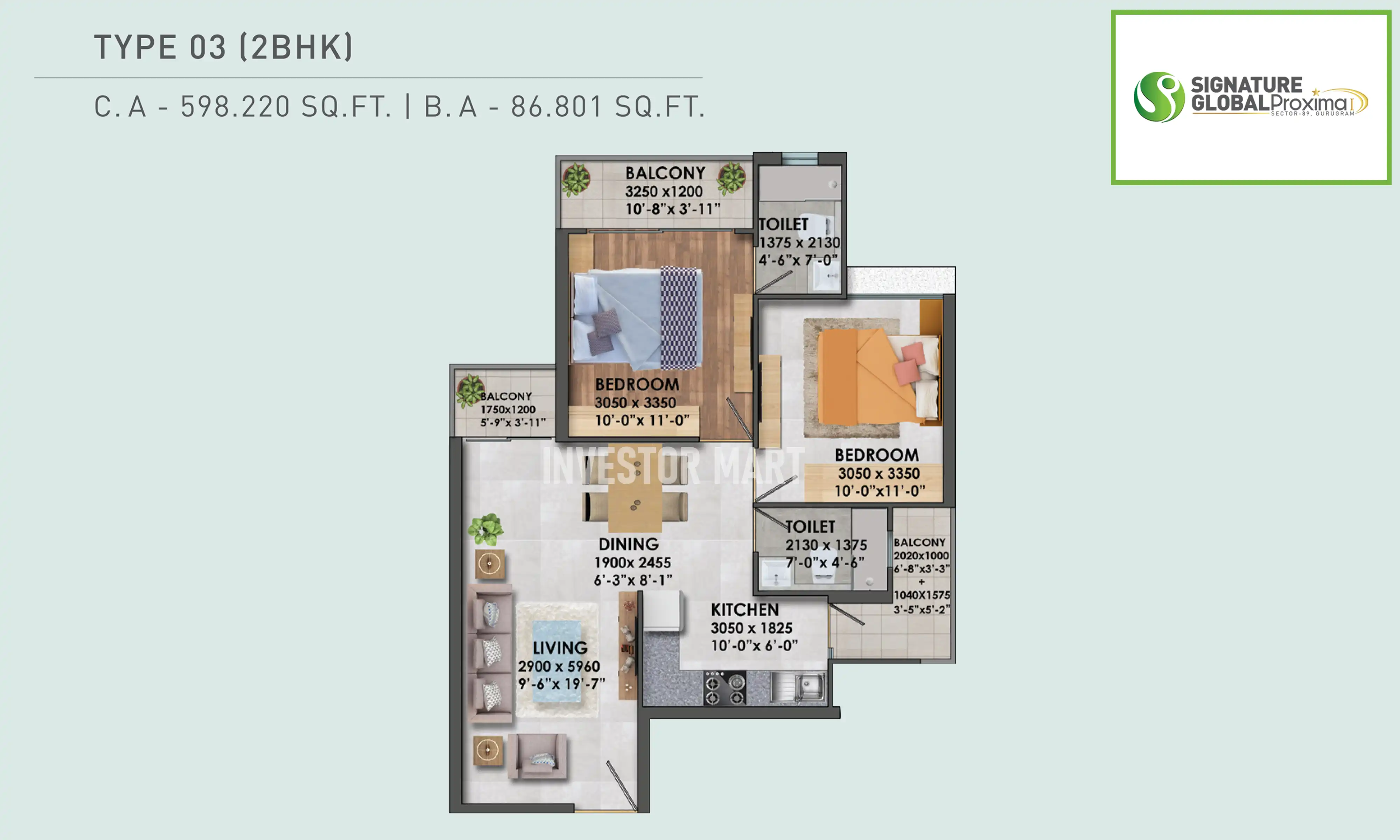 598 Sqft