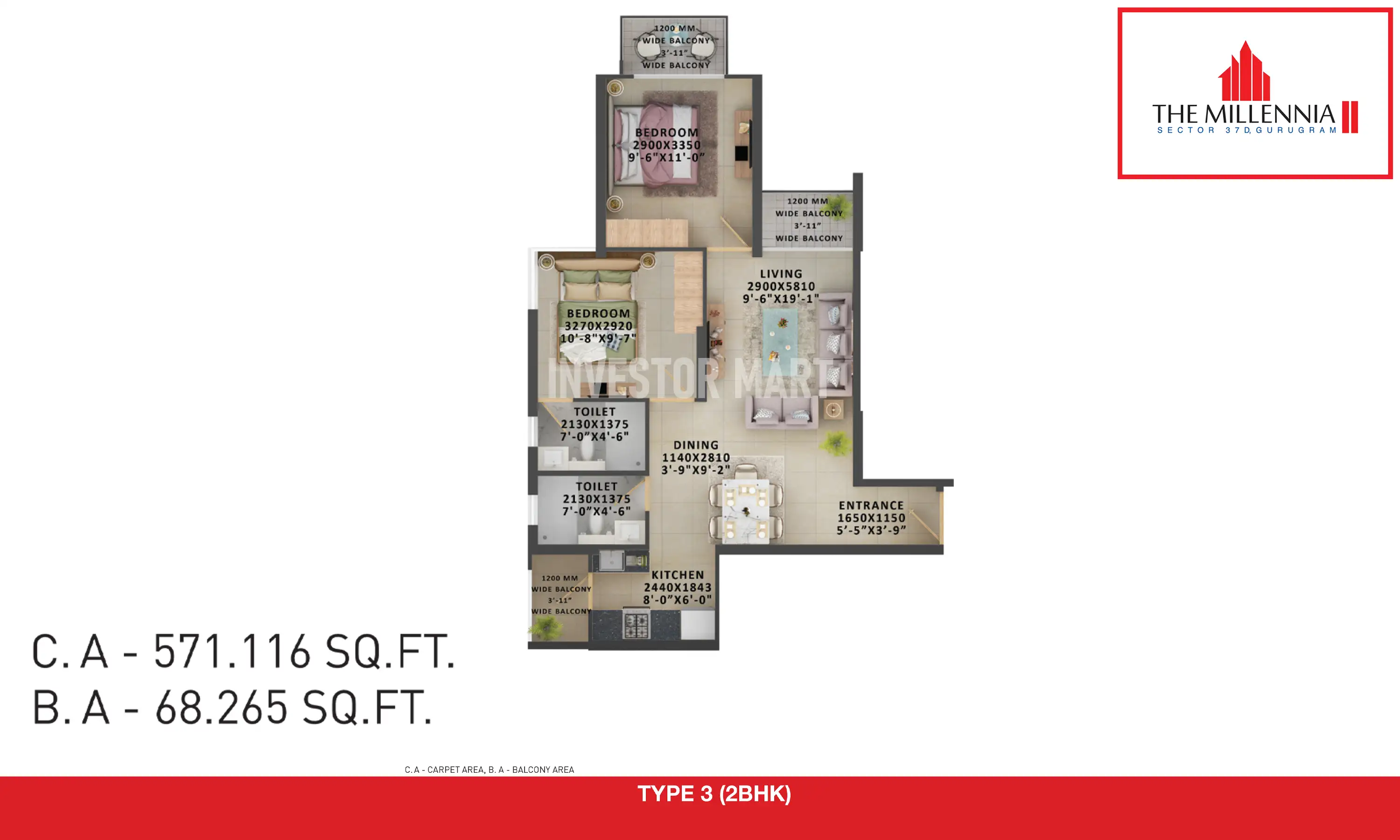 571 Sqft