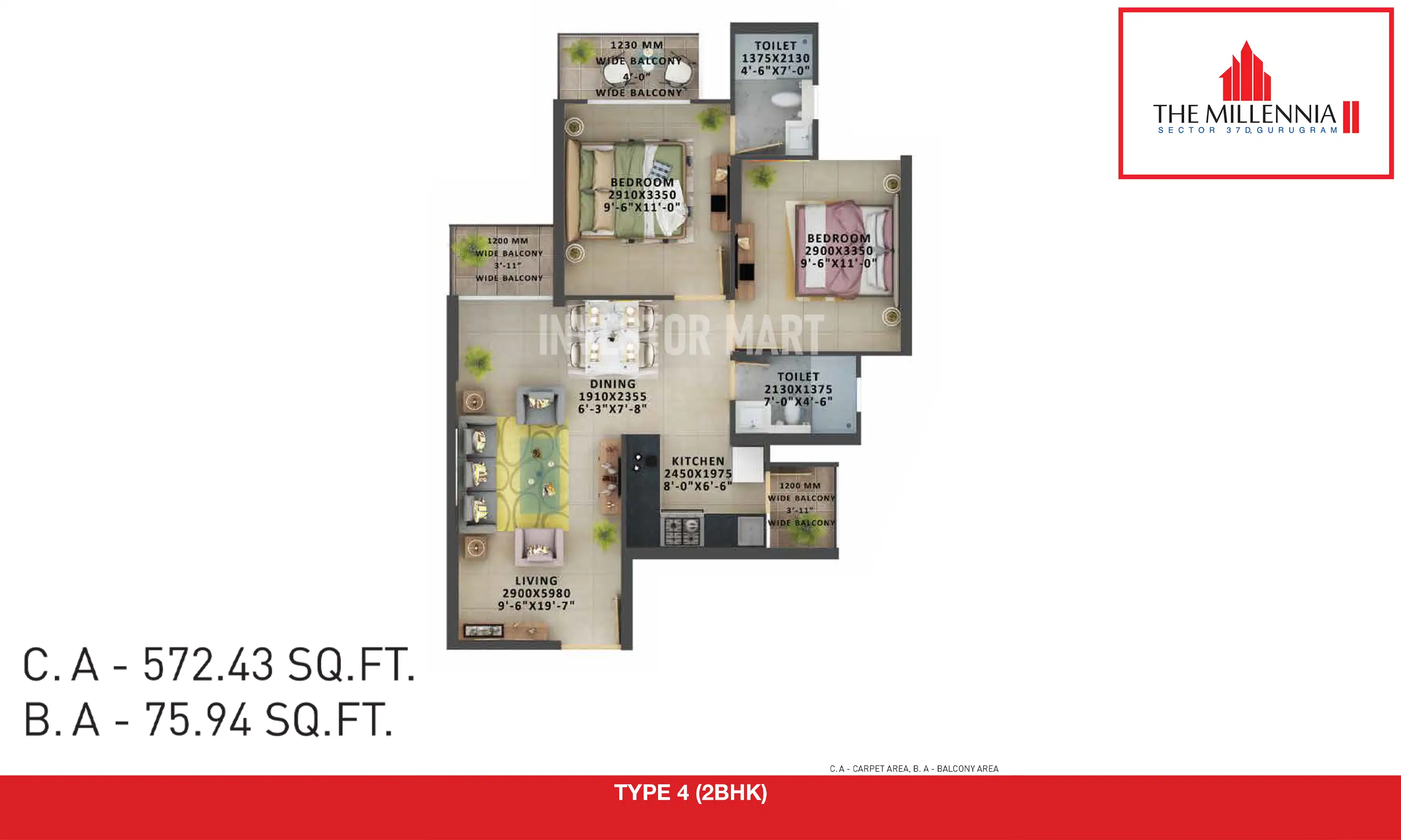 572 Sqft