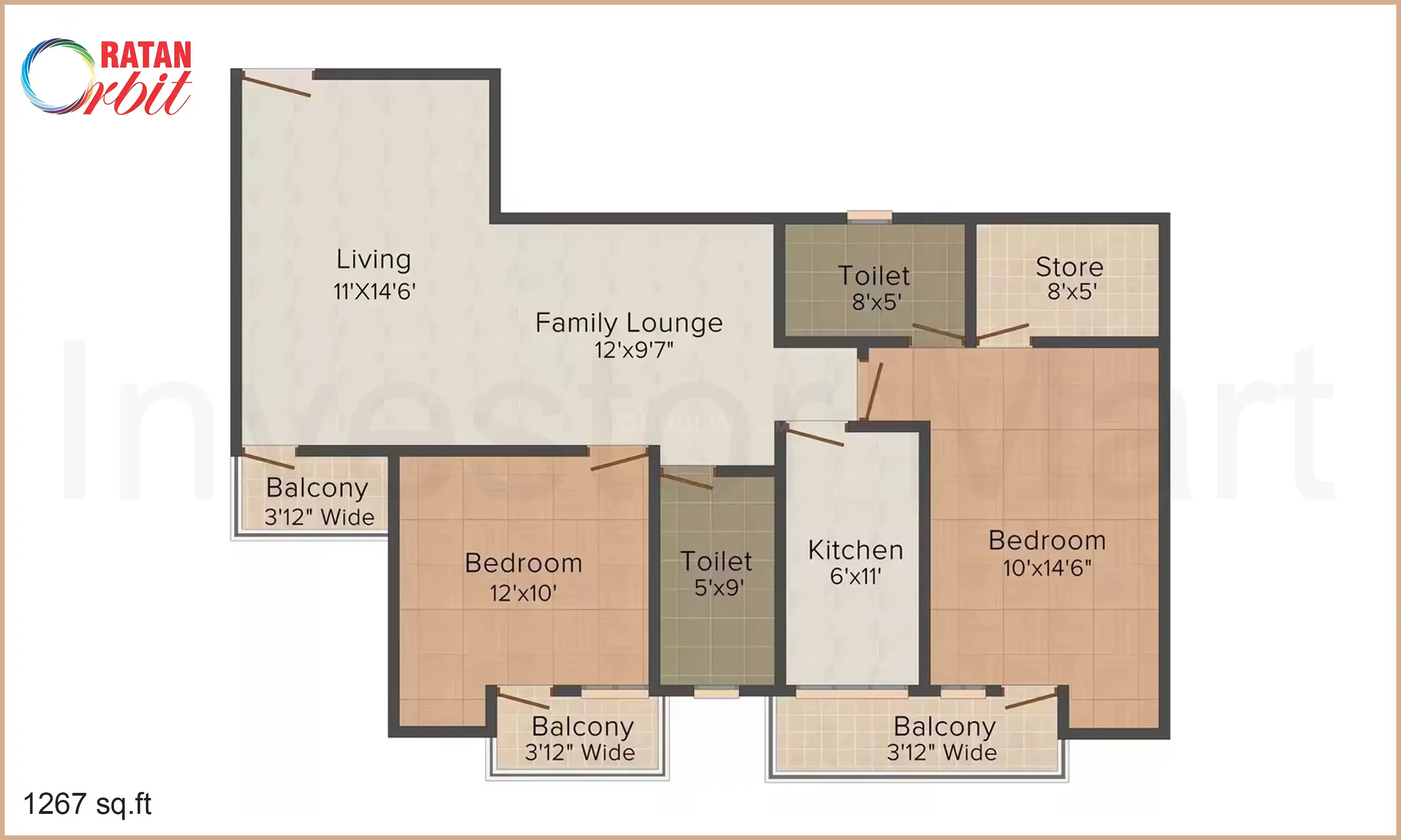 1267 Sqft
