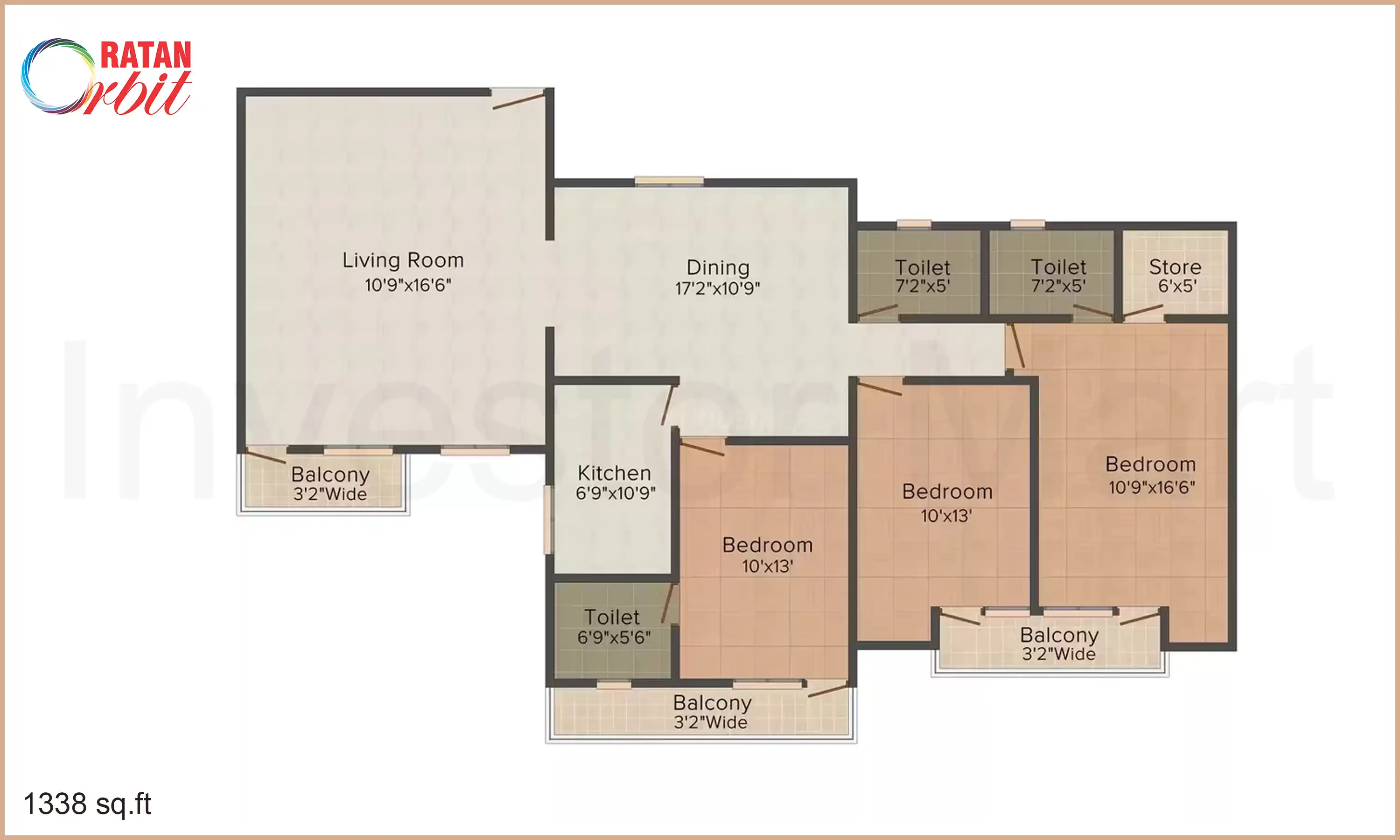 1338 Sqft