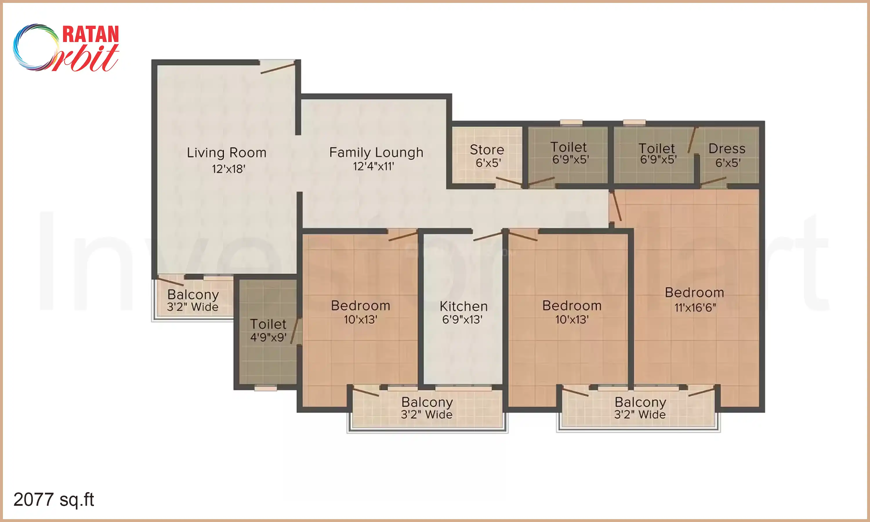 2077 Sqft