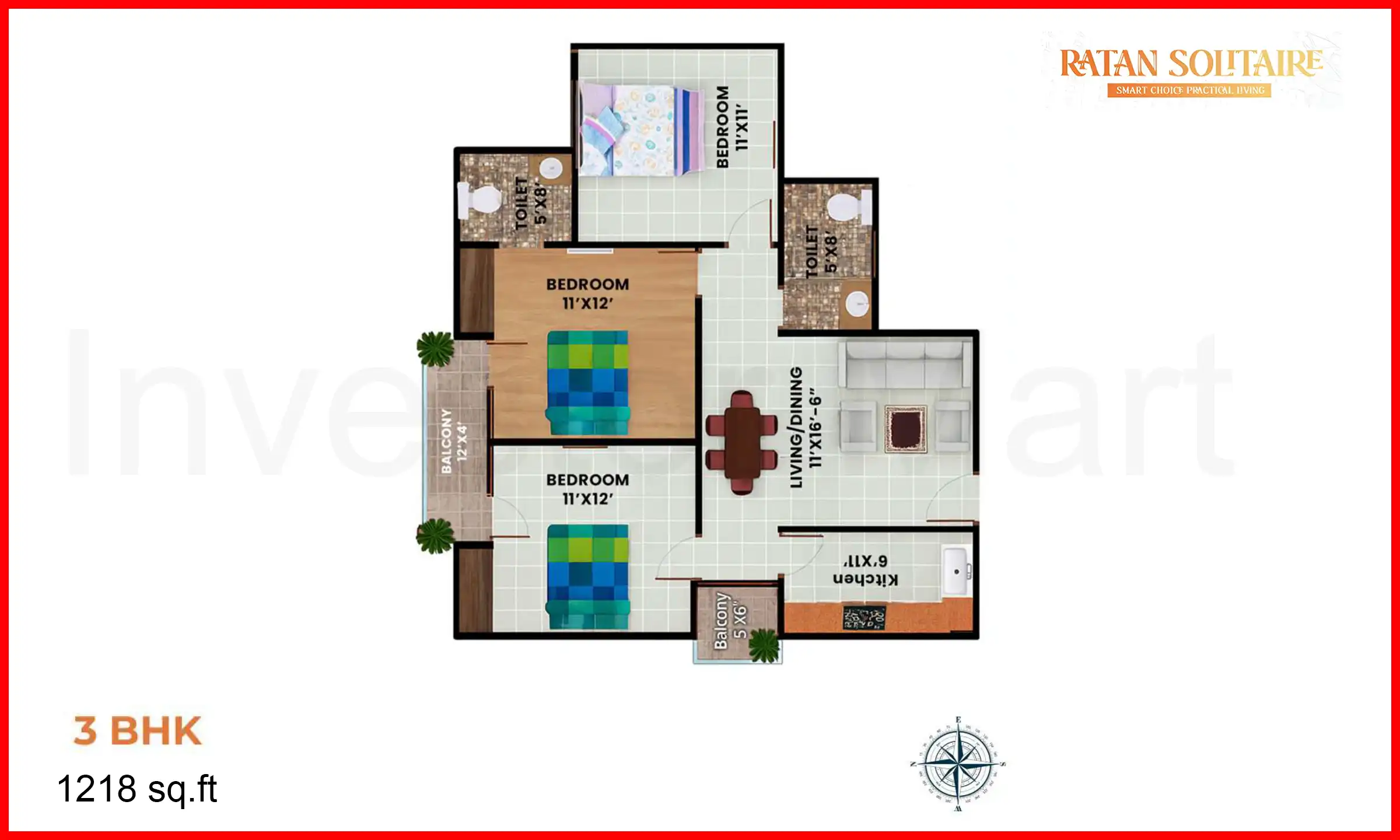 1218 Sqft