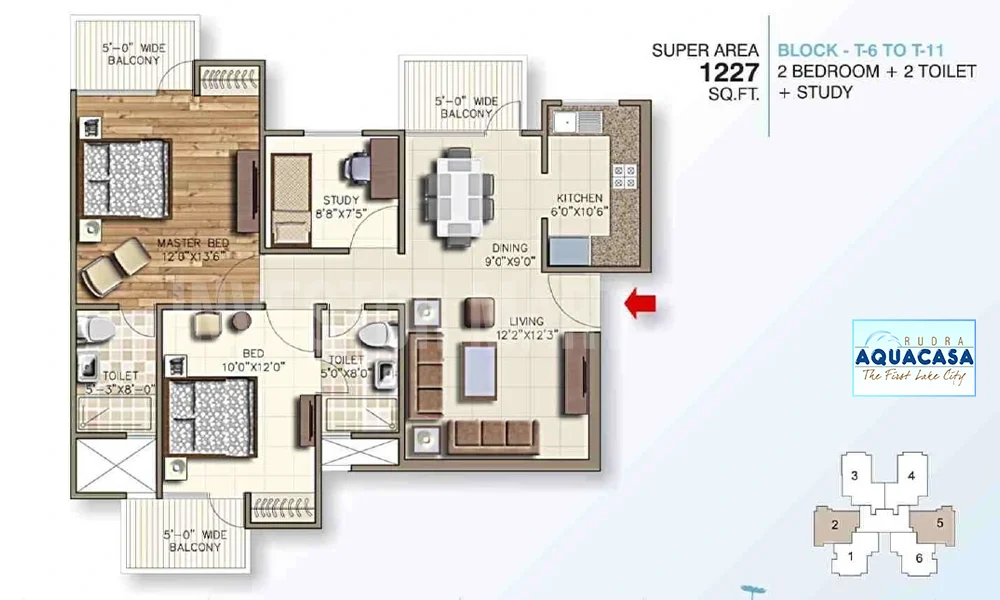 1227 Sqft