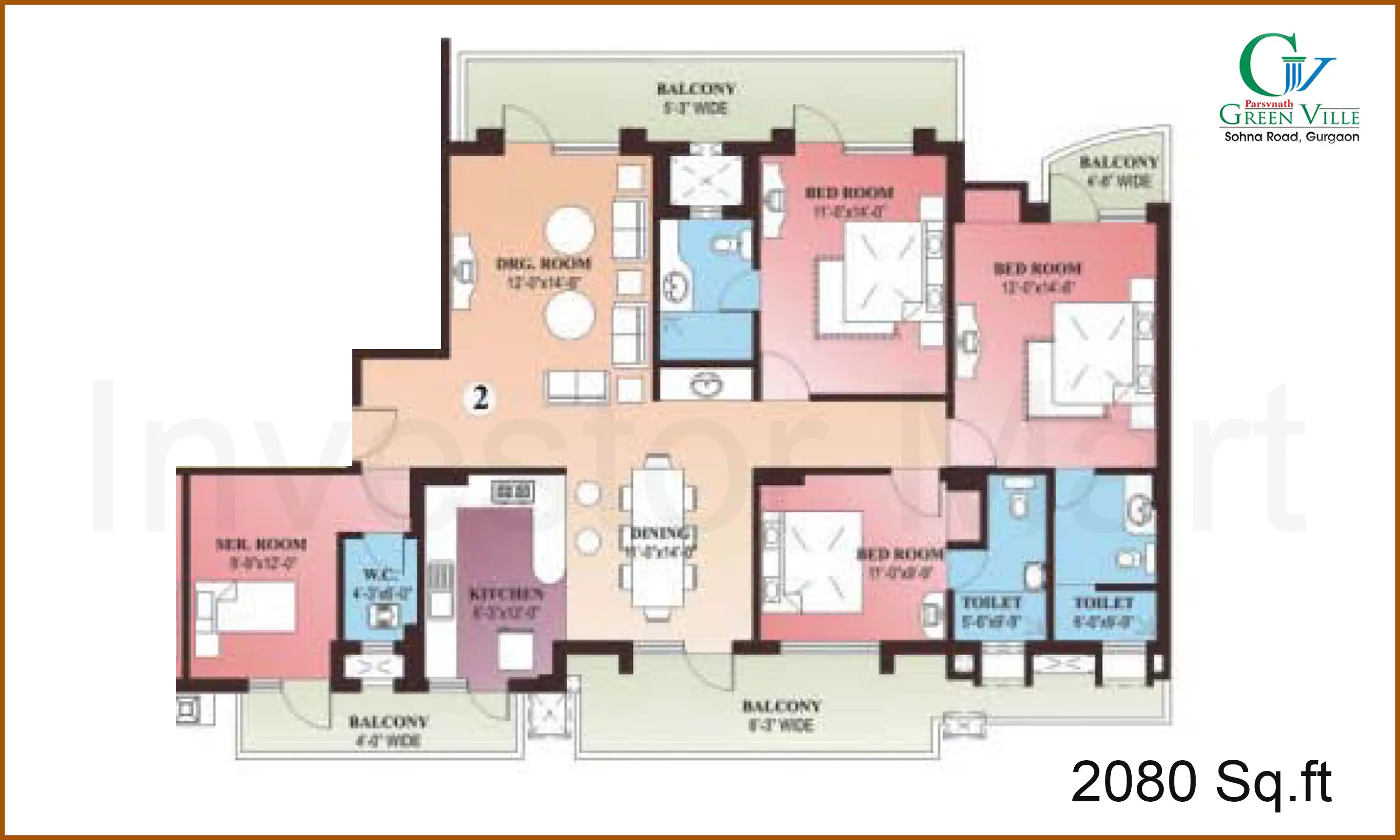2080 Sqft