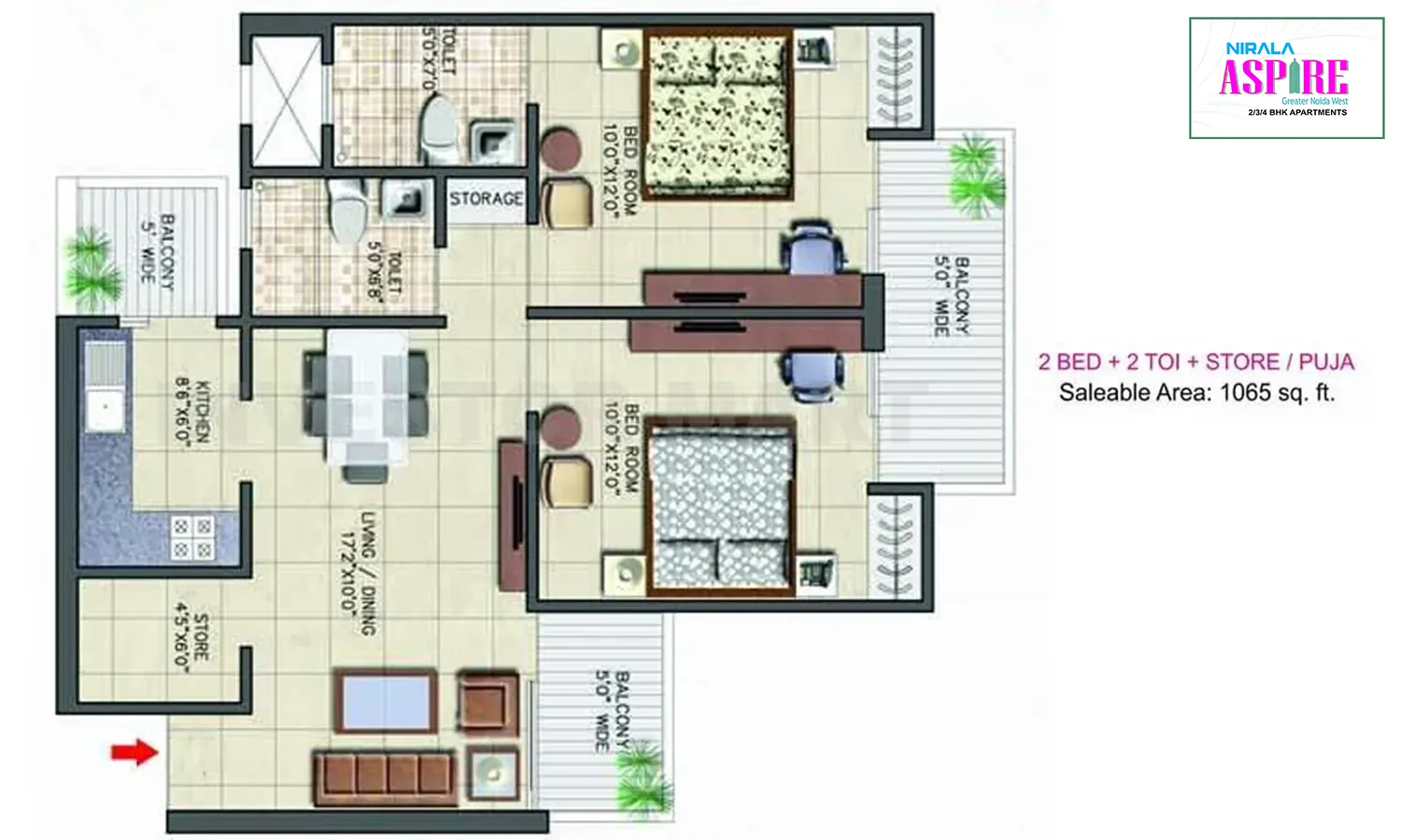 1065 Sqft