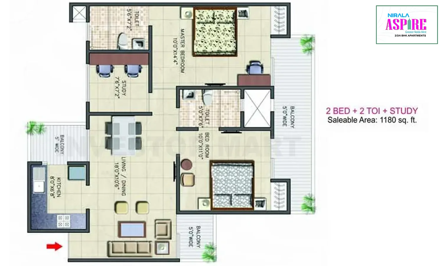 1180 Sqft