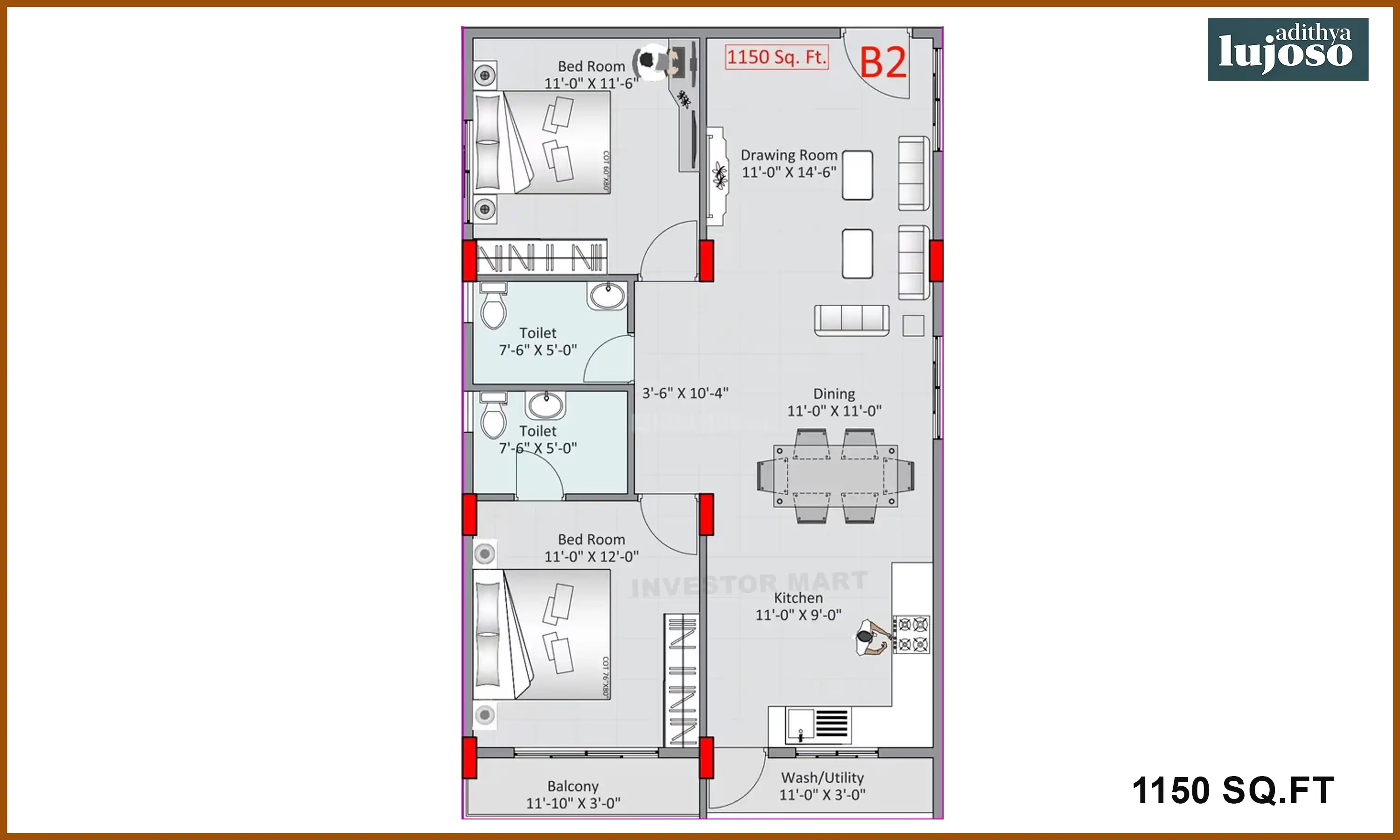 1150 Sqft