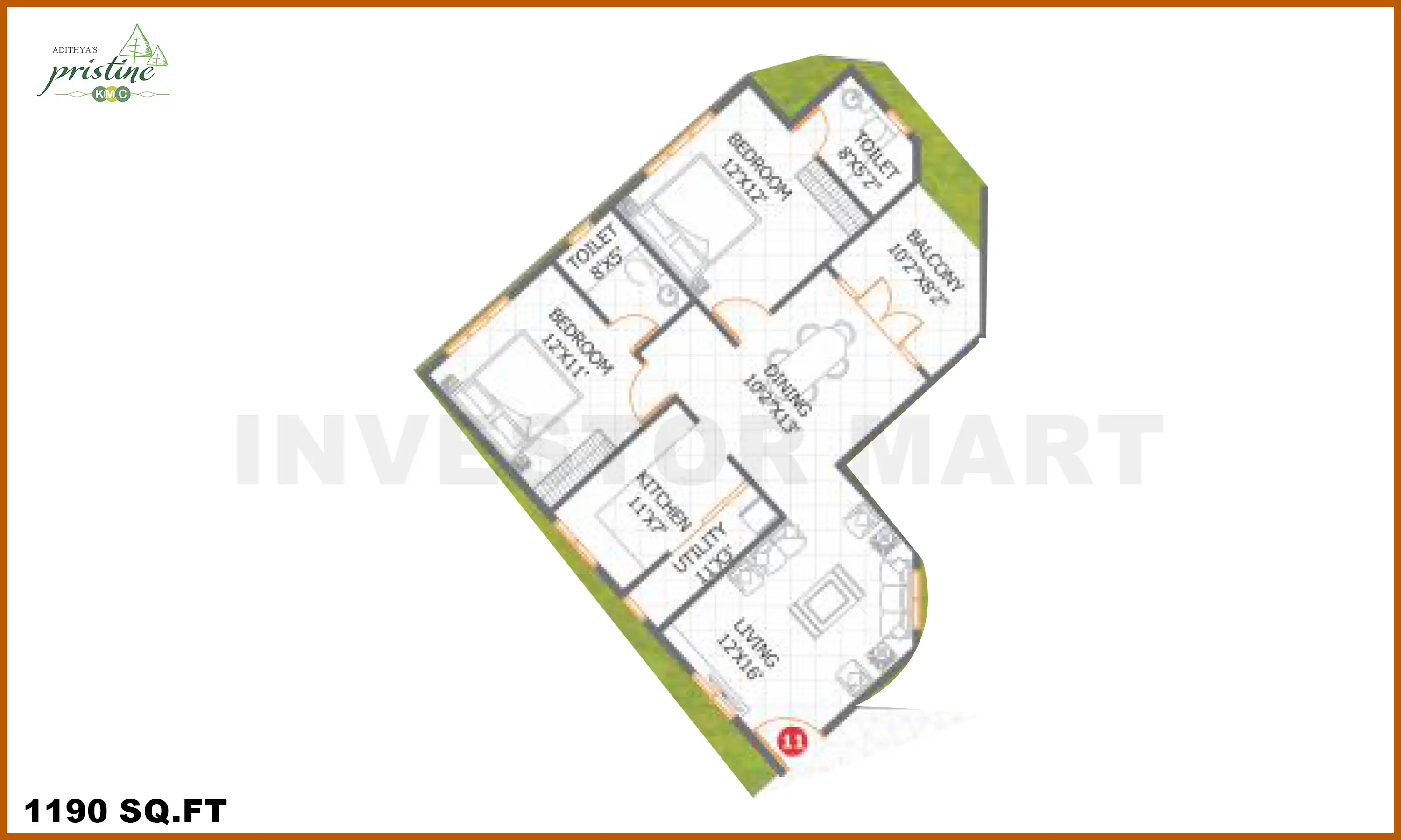 1190 Sqft