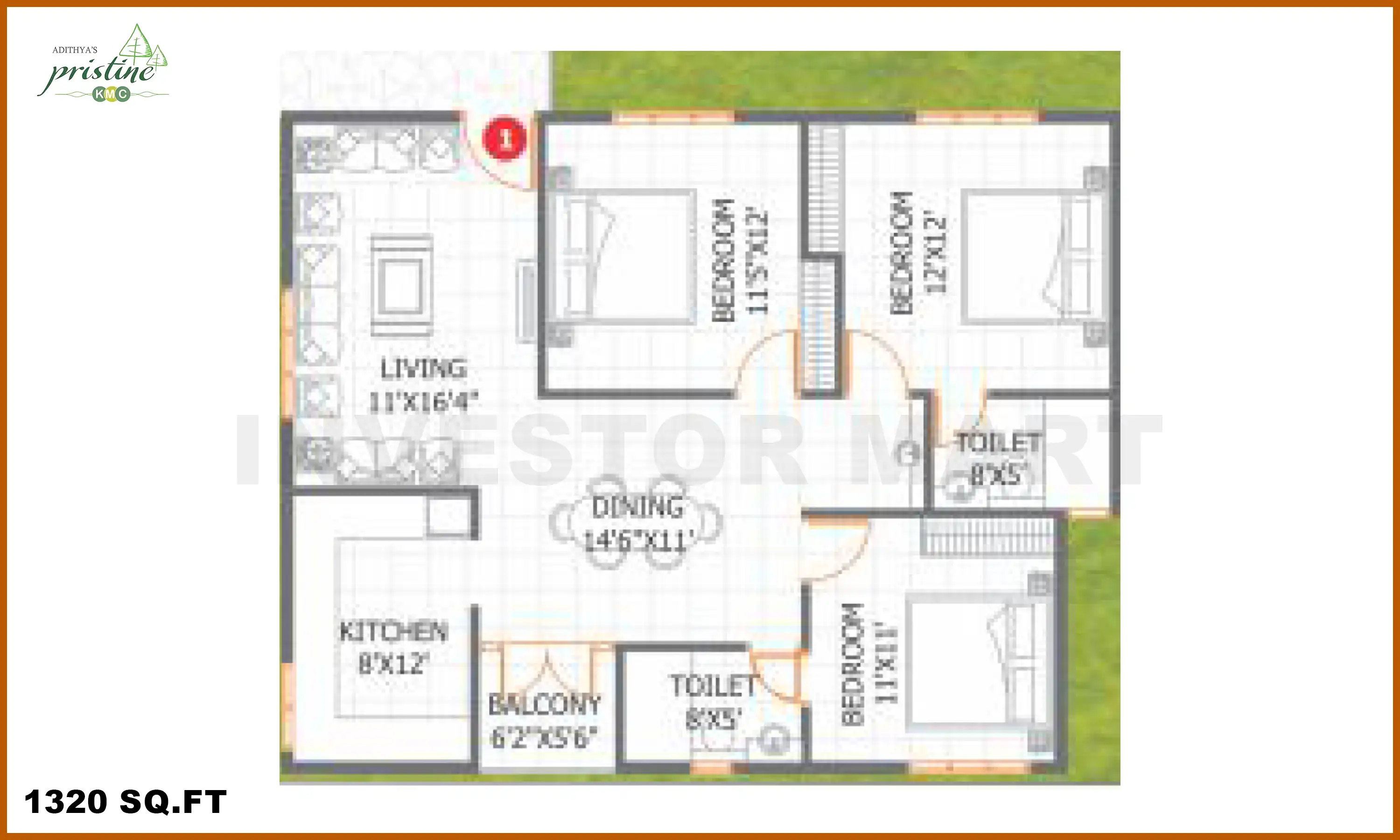 1320 Sqft