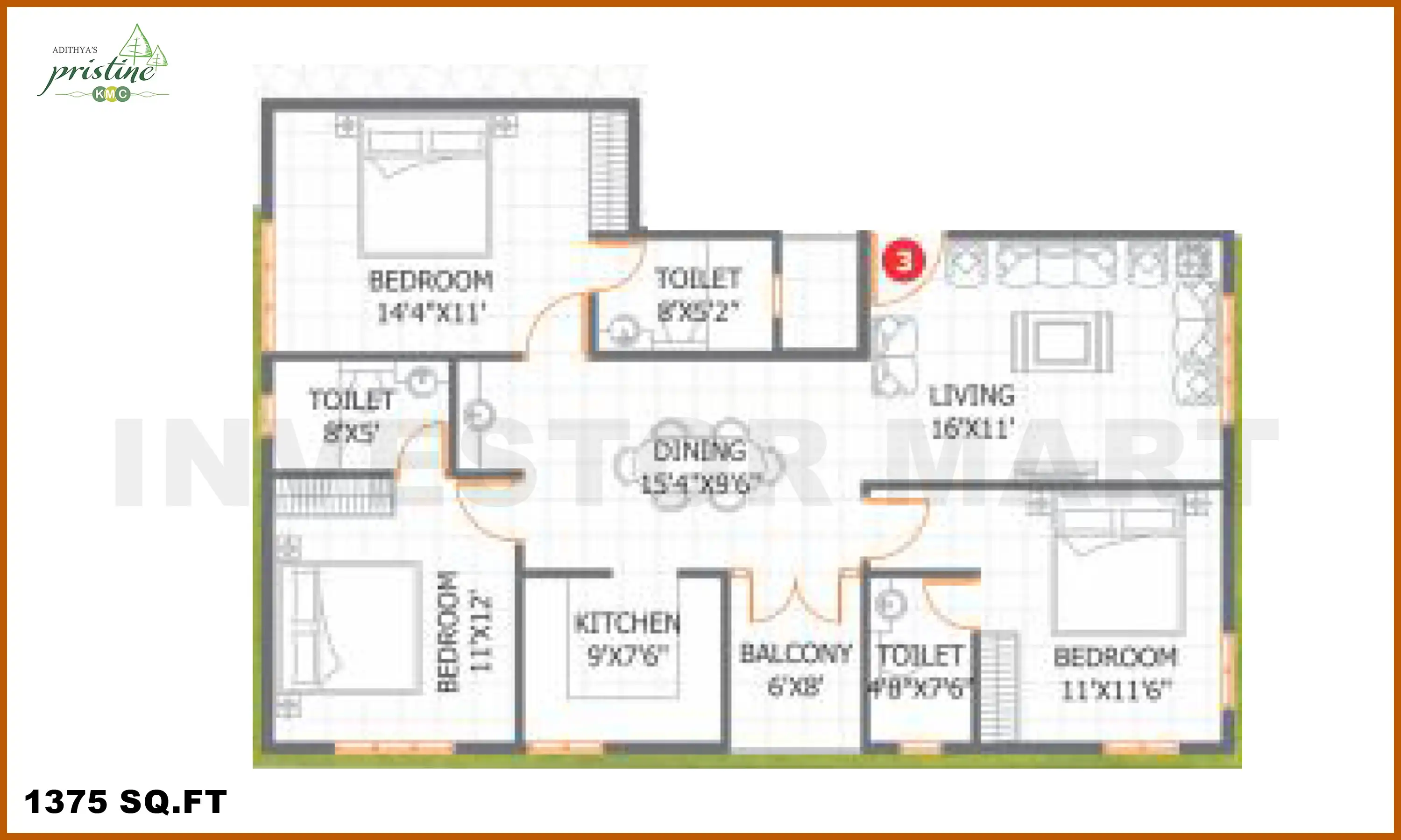 1375 Sqft