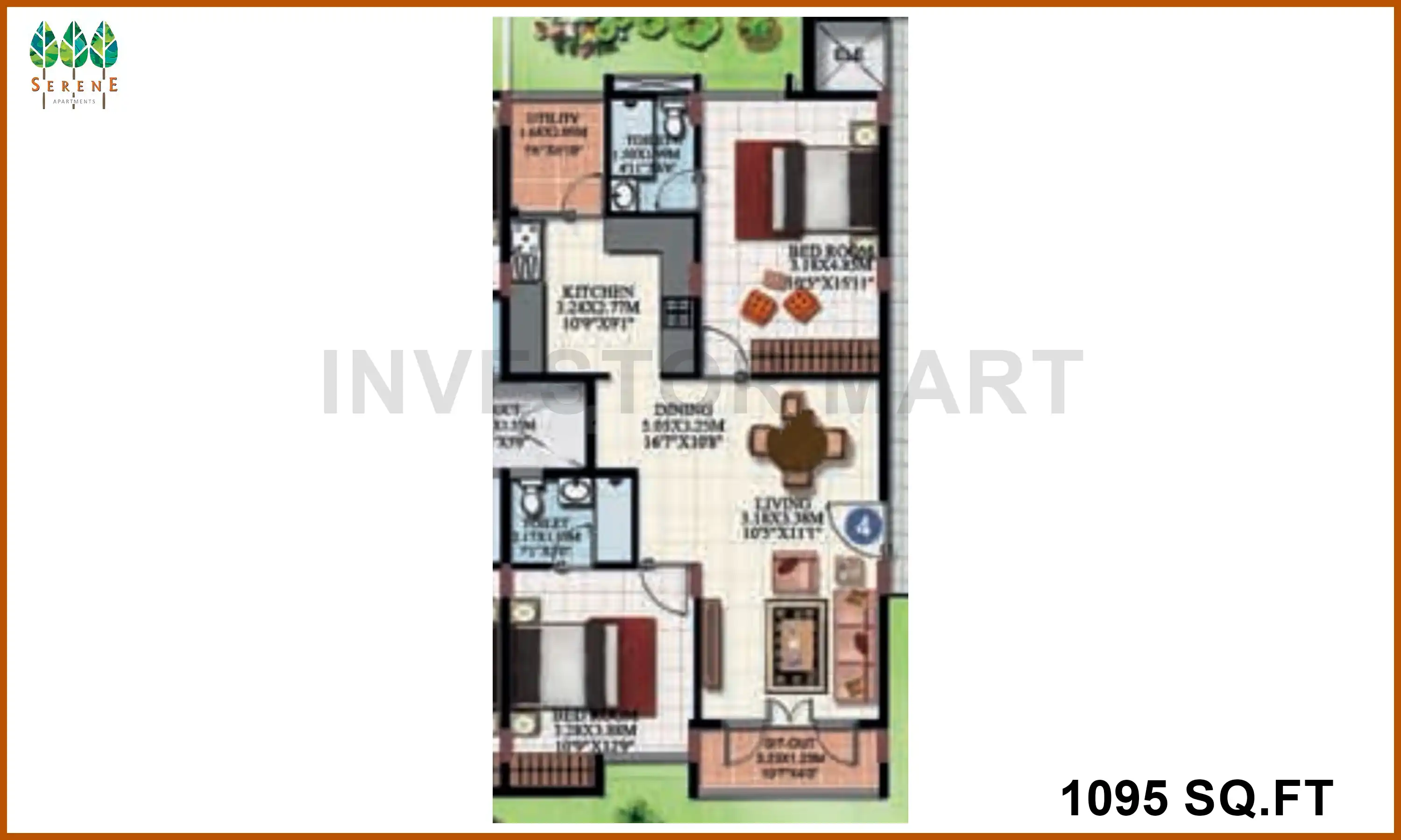 1095 Sqft