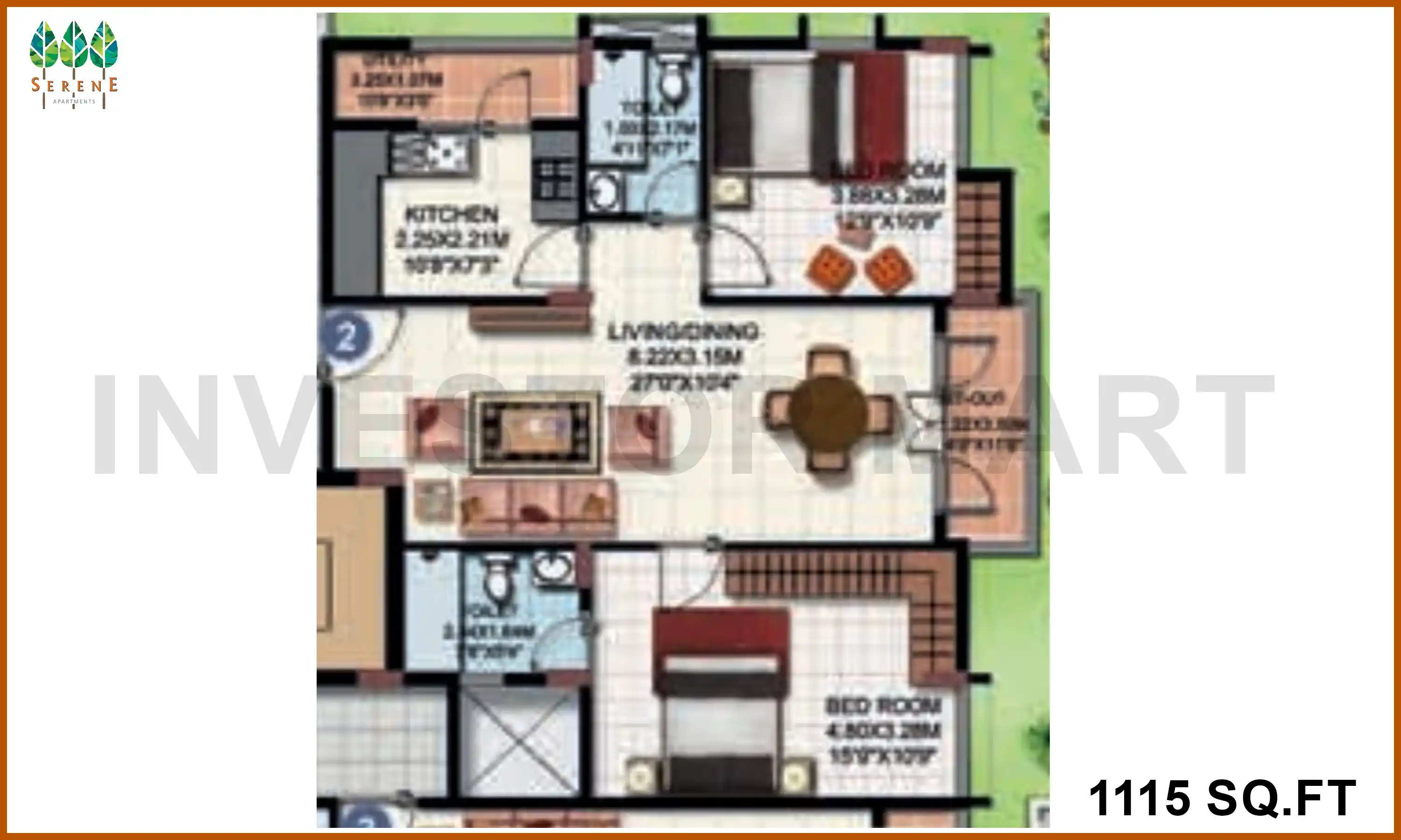 1115 Sqft