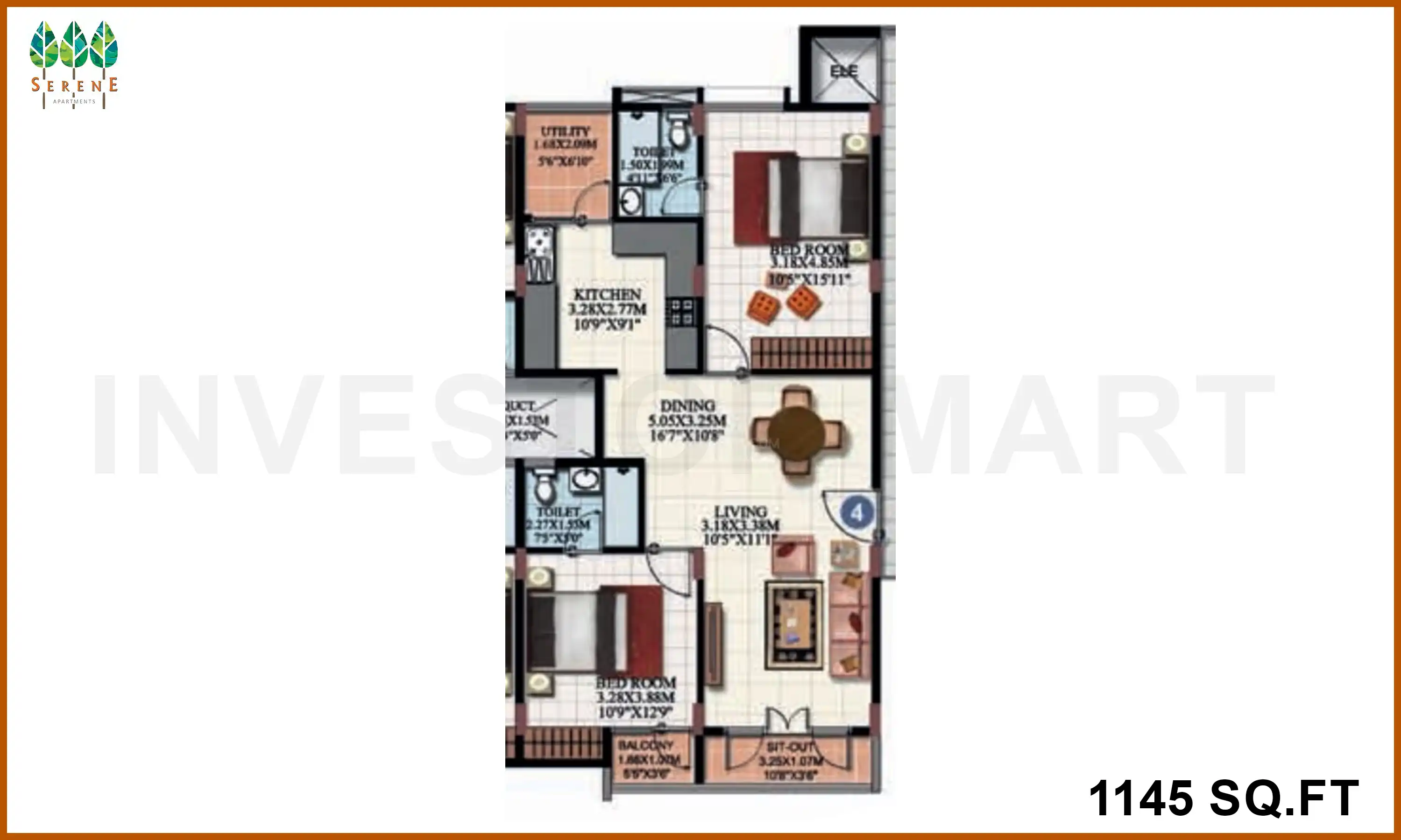 1145 Sqft